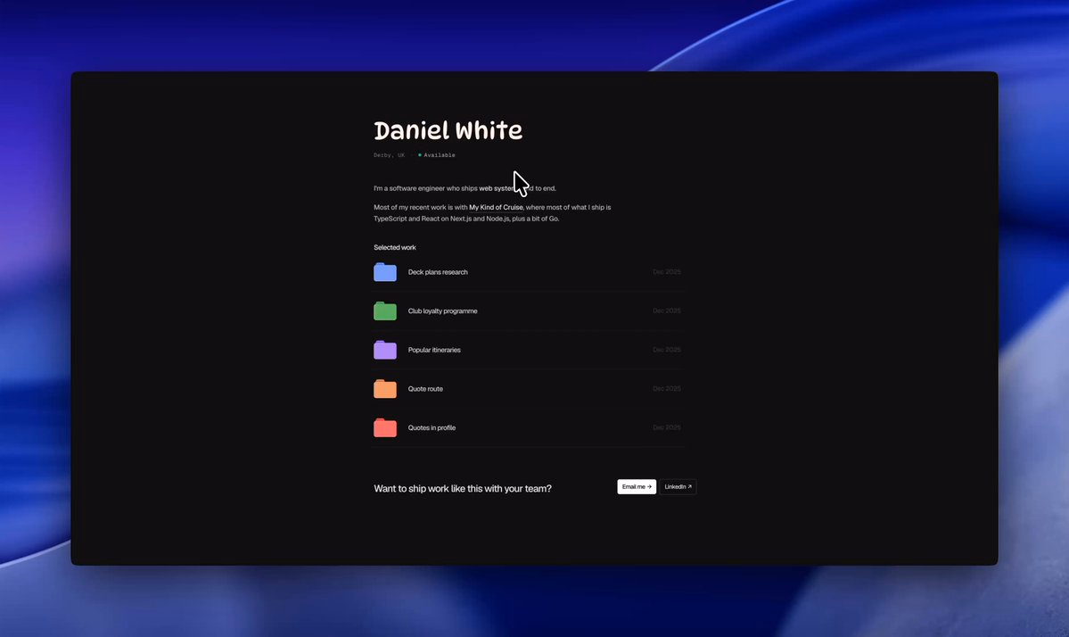 Work case page looks a bit different now, added a bit more life to the website.…