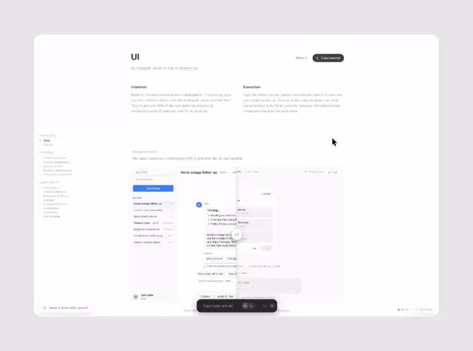 We designed a UI kit for founders vibe-coding AI products. It sits on shadcn/ui,…