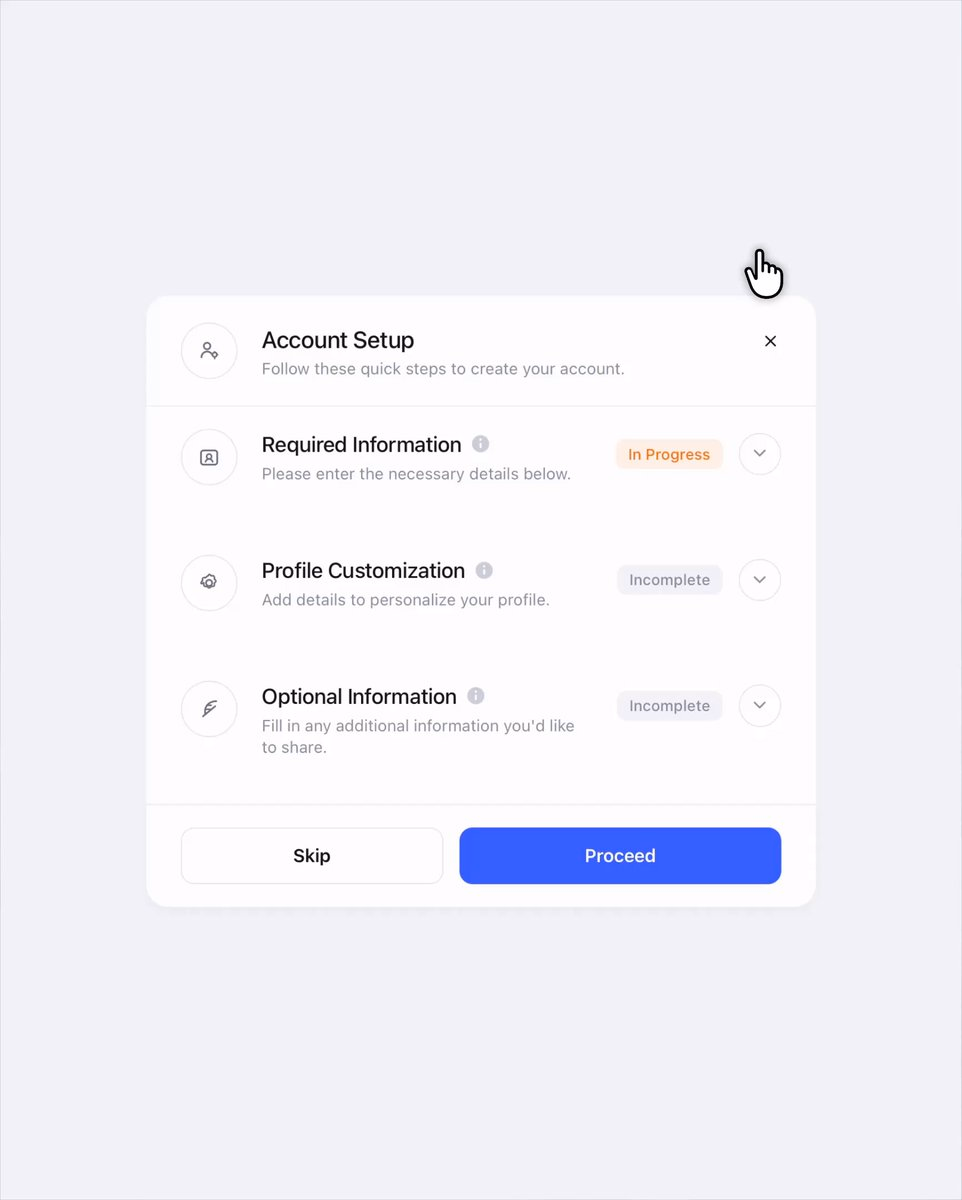 Account Setup - Modal 🗂️