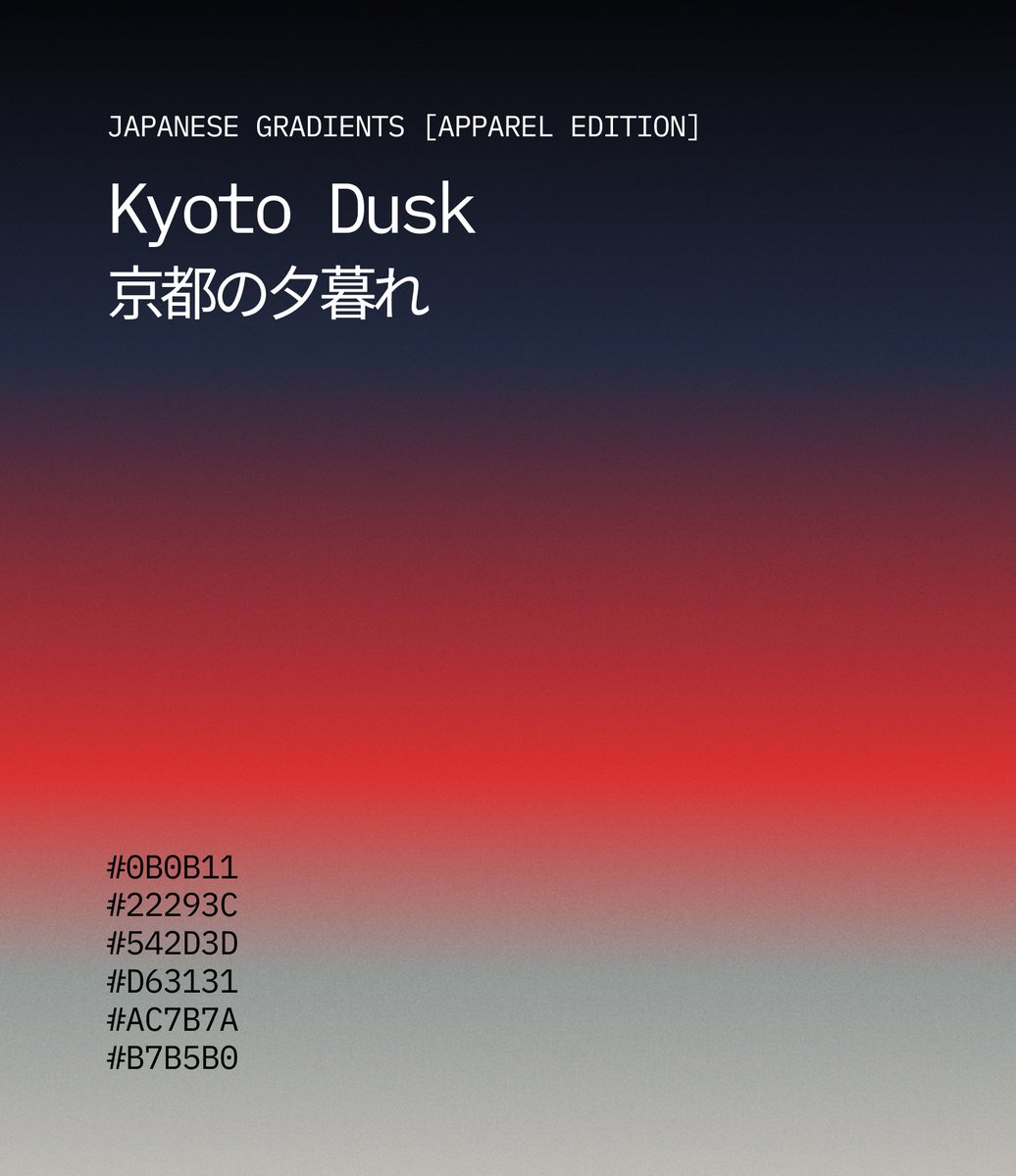The only Japanese Gradients I want! — Kyoto Dusk [Apparel Edition] - Lee Jay