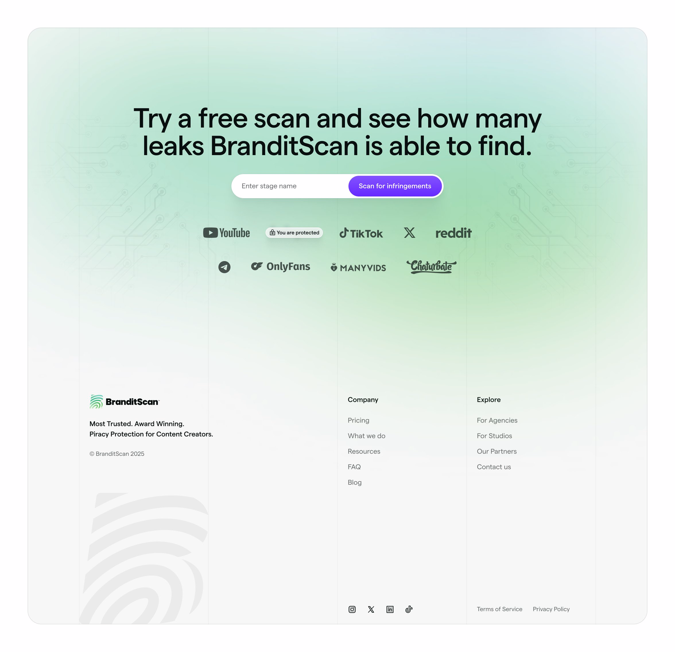 CTA + Footer for Branditscan - Namya @ Supafast