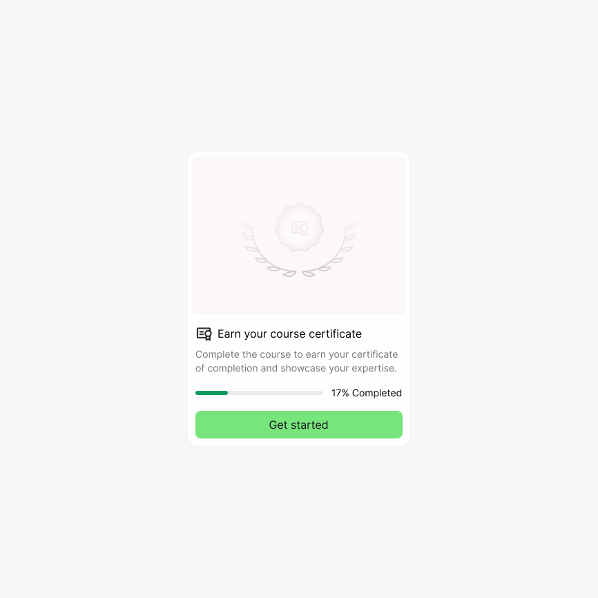 User Progress Card - Elaya