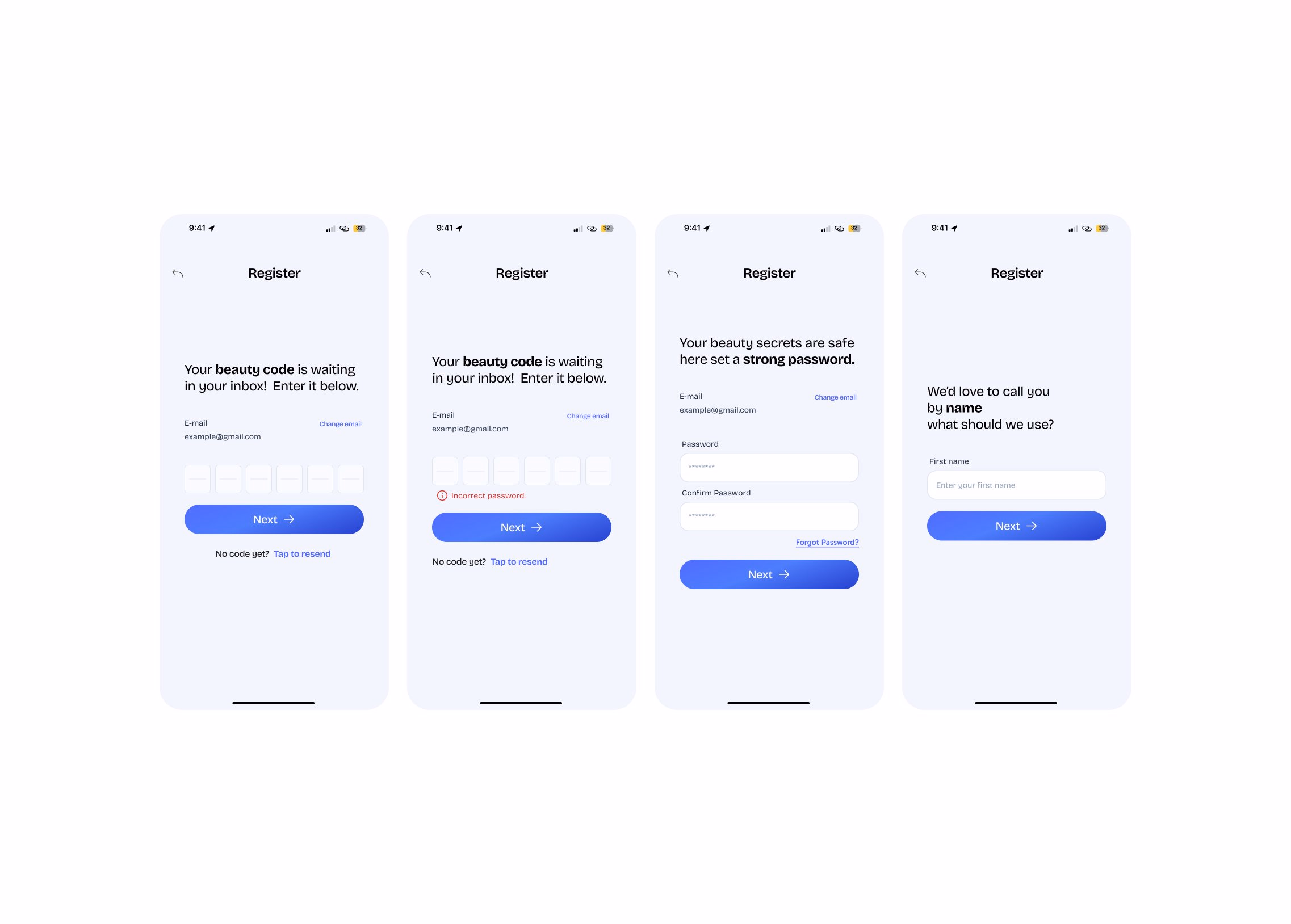 Onboarding screens - Elaya