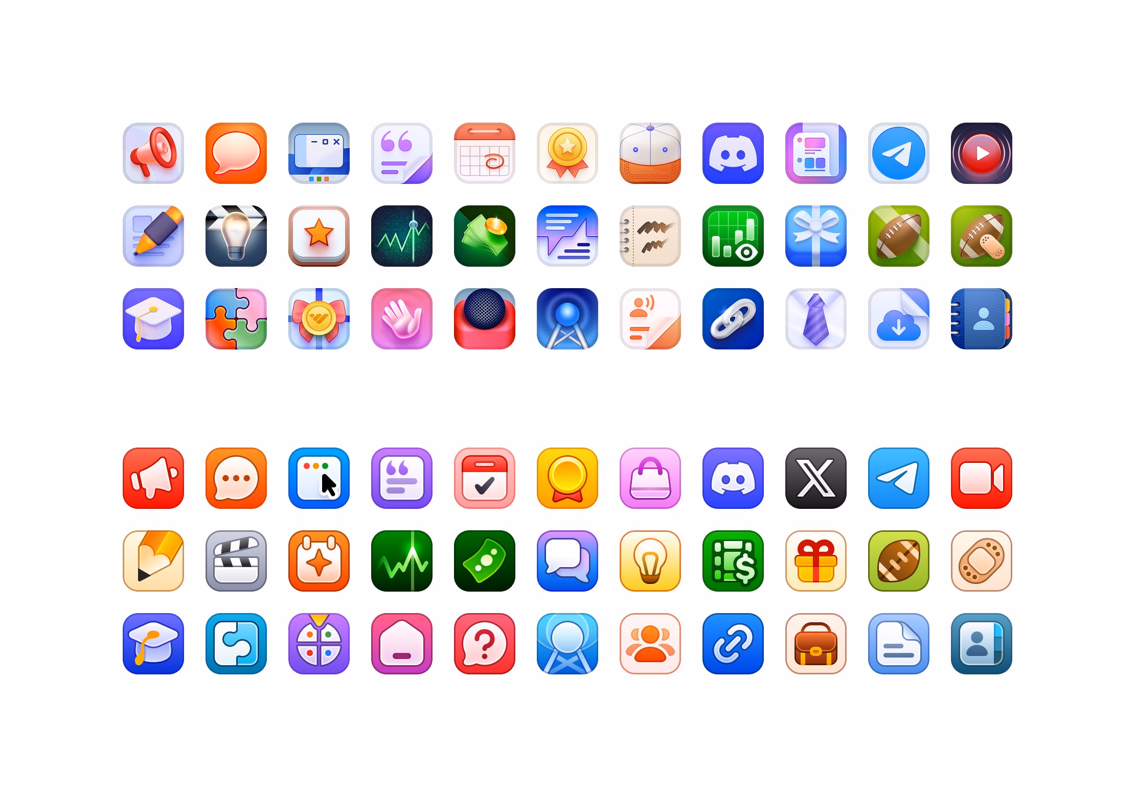My attempt at redesigning Whop app icons (bottom). Current ones are... - Ilya · イリア