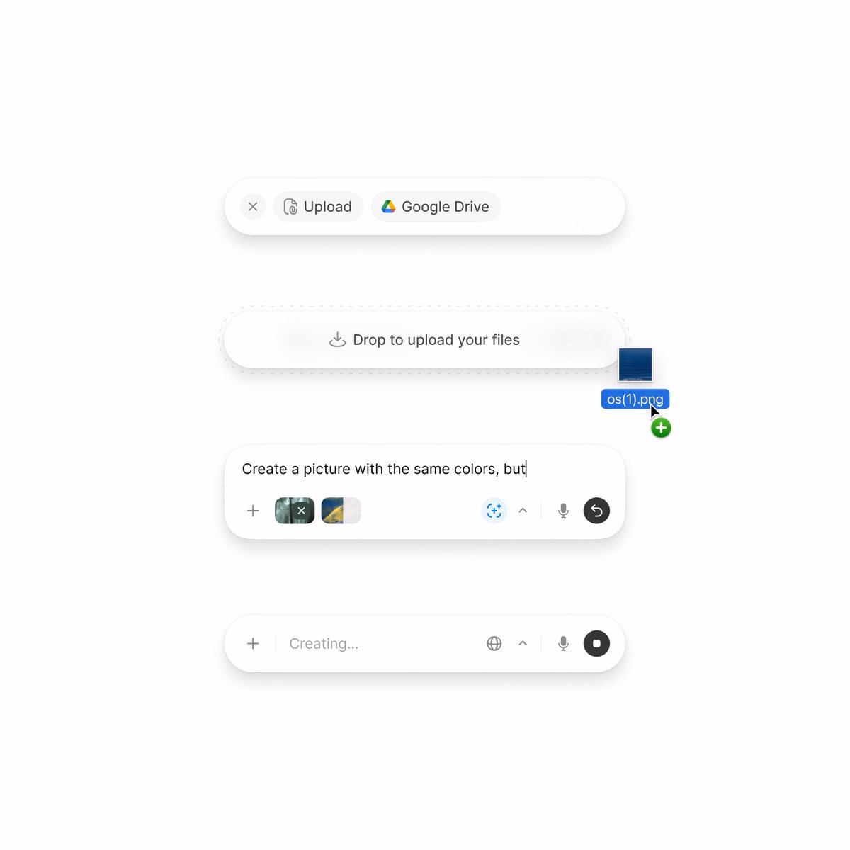 chat imput - interaction states - Ivan Strashkulych