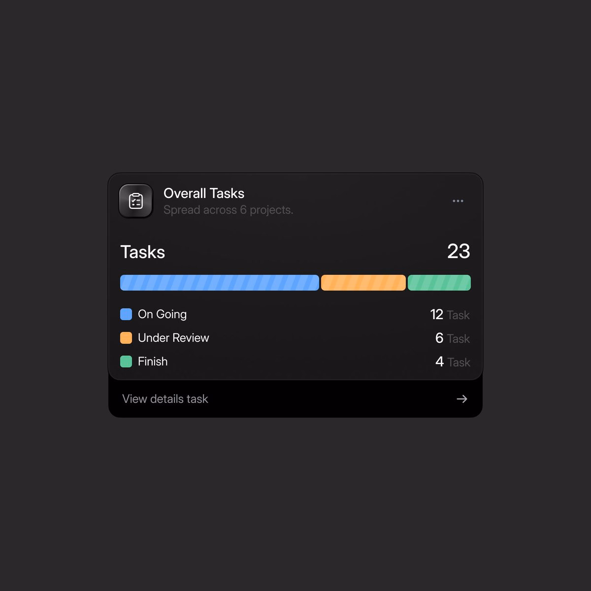 Darkmode Card Overall Tasks - Farhan