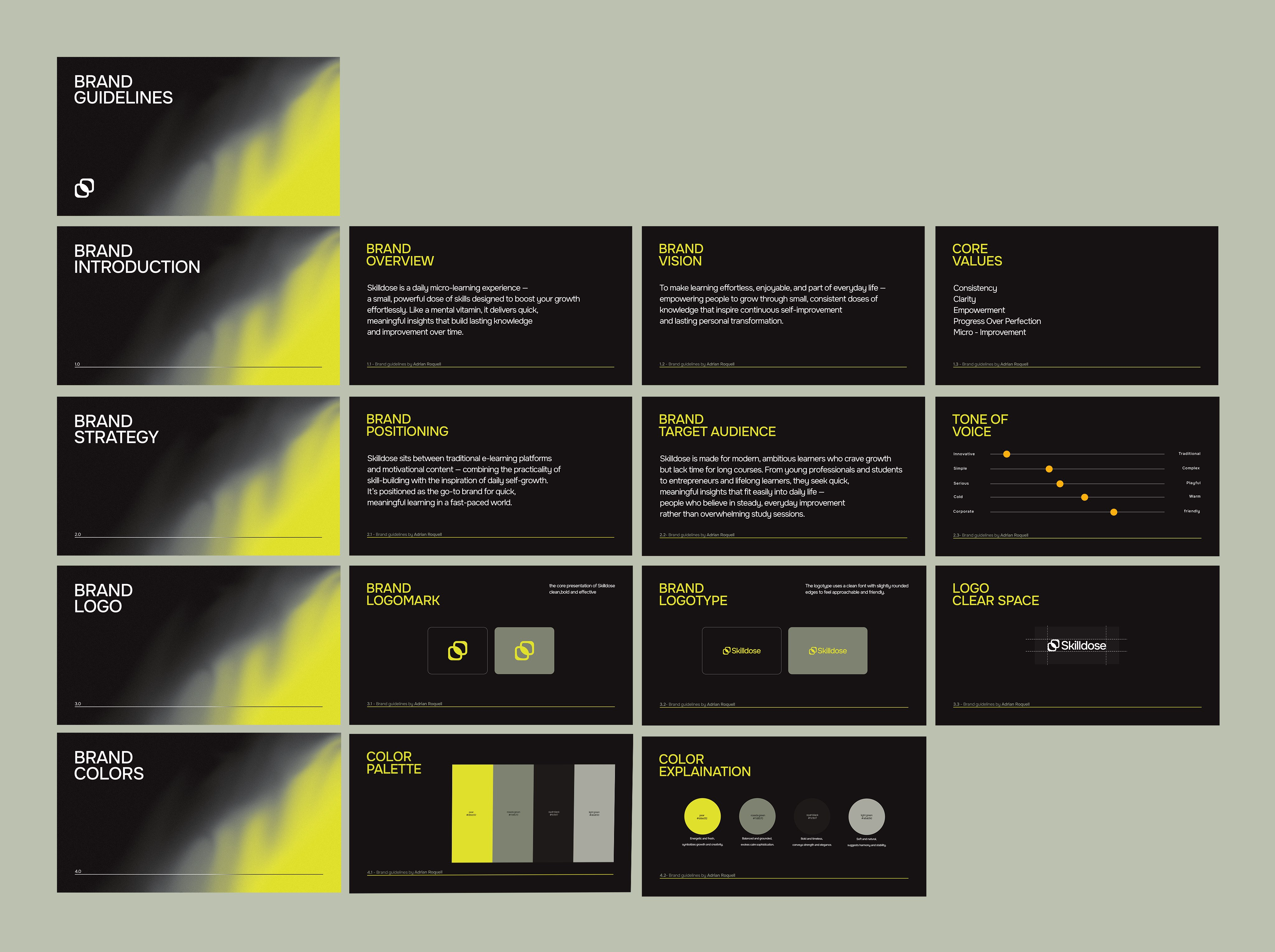 Brand Guidelines — Skilldose - Adrian Roquell