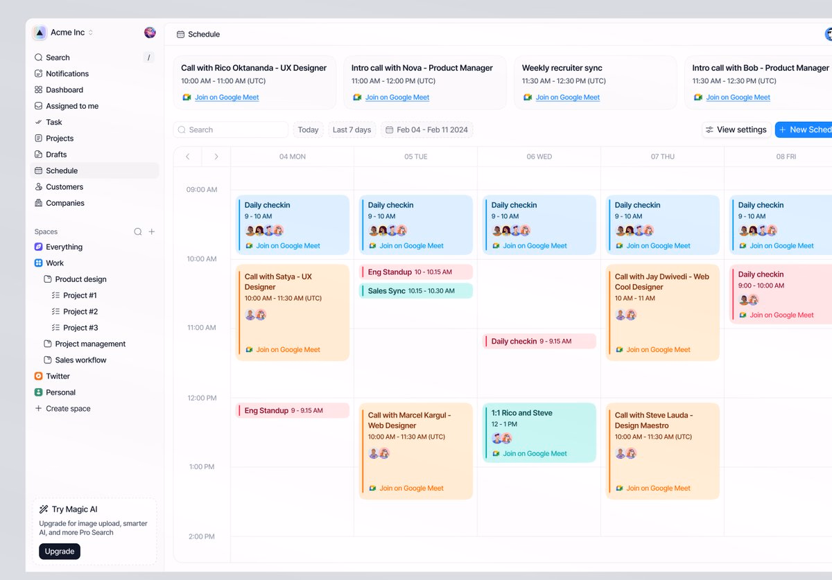 Revamp Calendar UI @mimicdesignco - rico