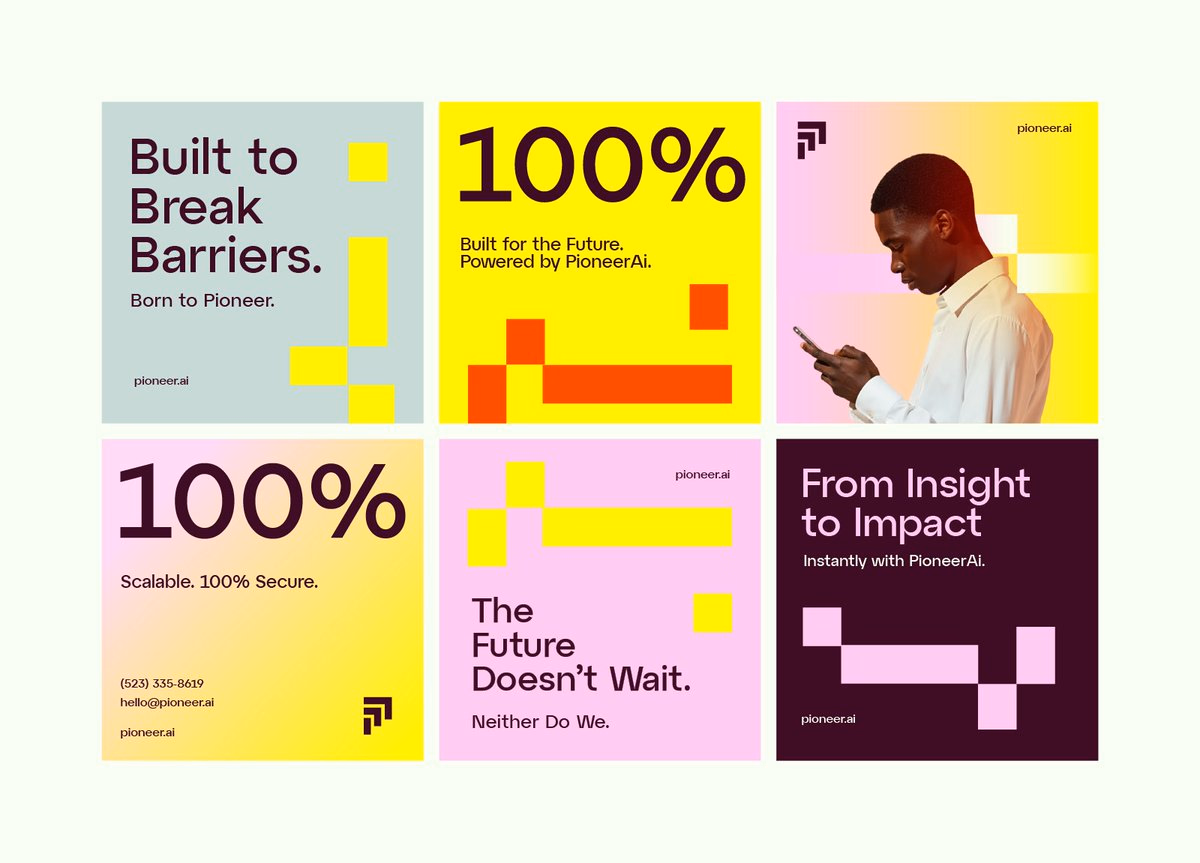 Visual identity system fresh out of a recent brand sprint for an AI... - Ahmed