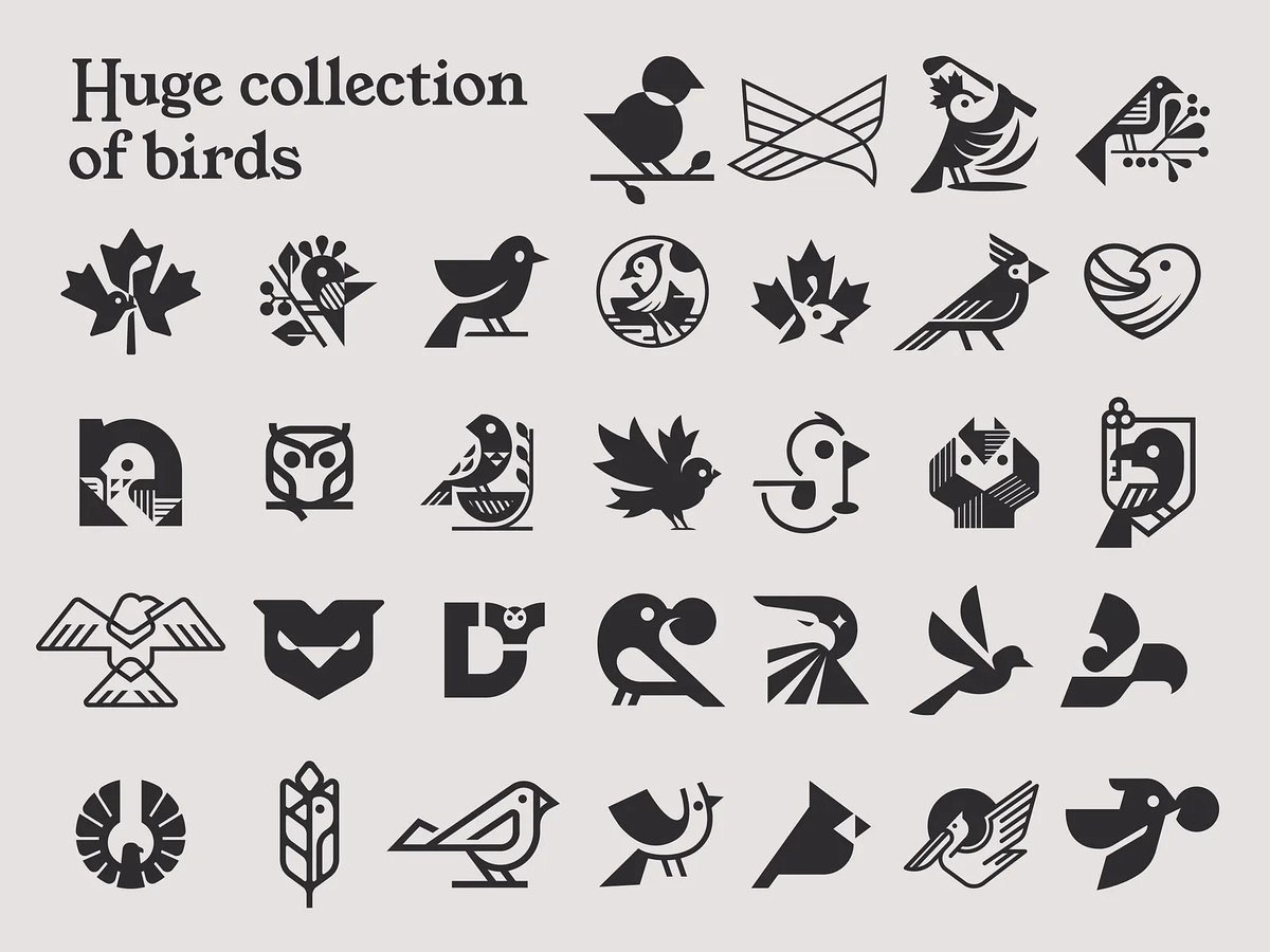 Huge collection of birds /2023 - Andrii Kovalchuk Logo designer