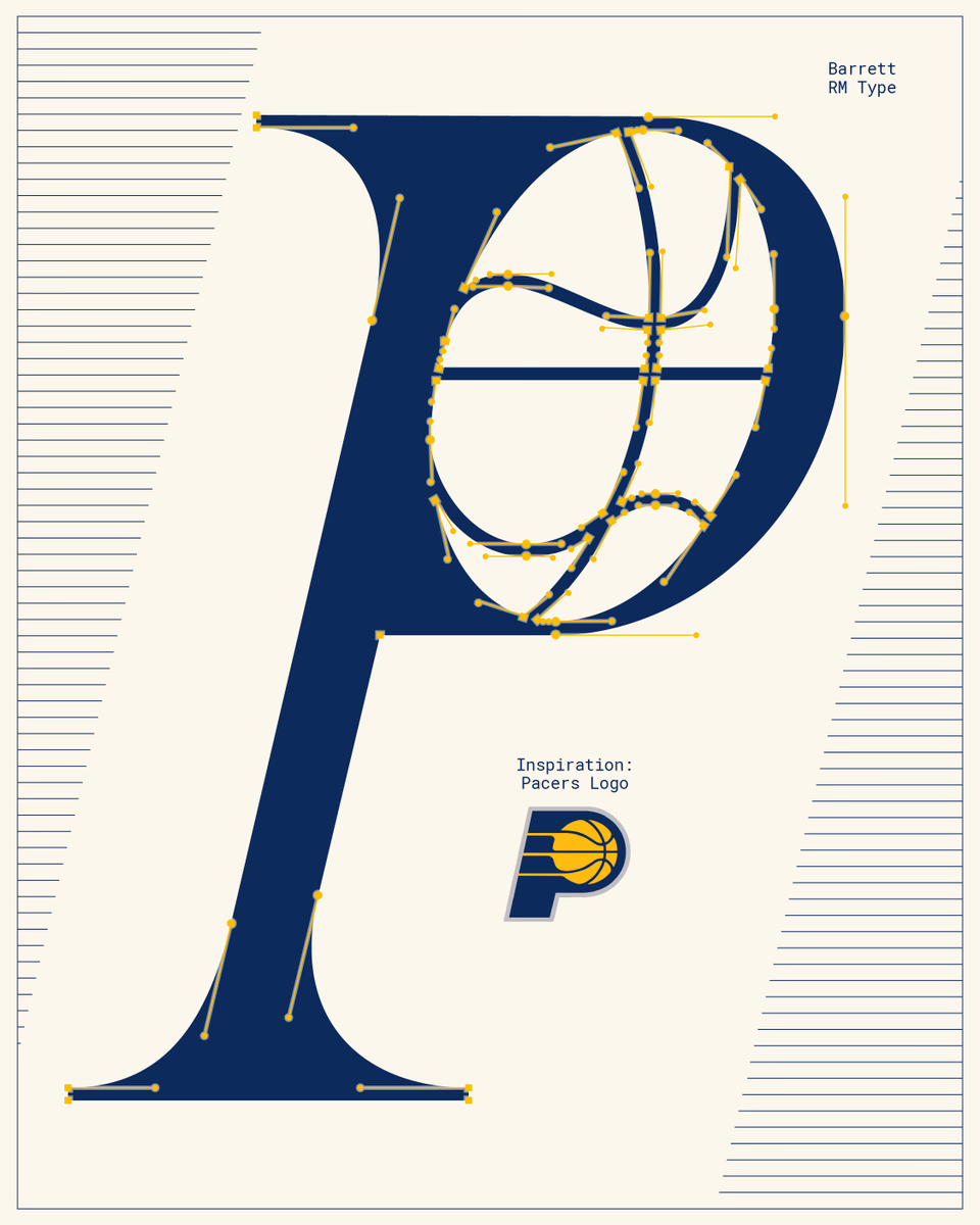 Designed this @Pacers inspired serif typeface idea today! - Barrett Reid-Maroney