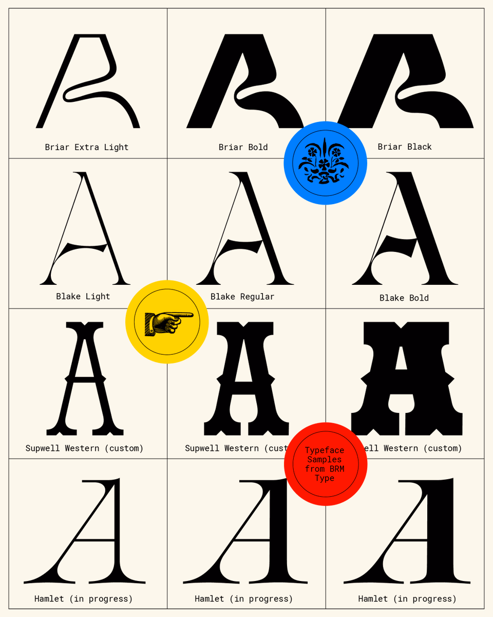 A few uppercase A samples from some of my typefaces! - Barrett Reid-Maroney