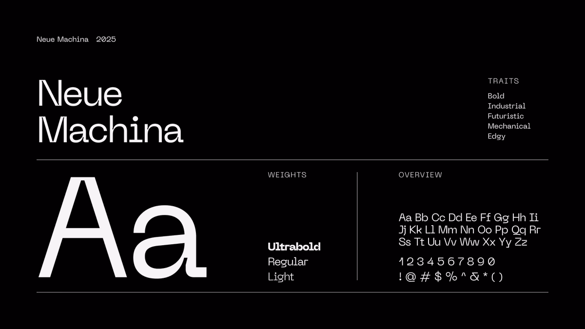 Neue Machina - One of my favourite "techy" fonts - Cedrik Stephen