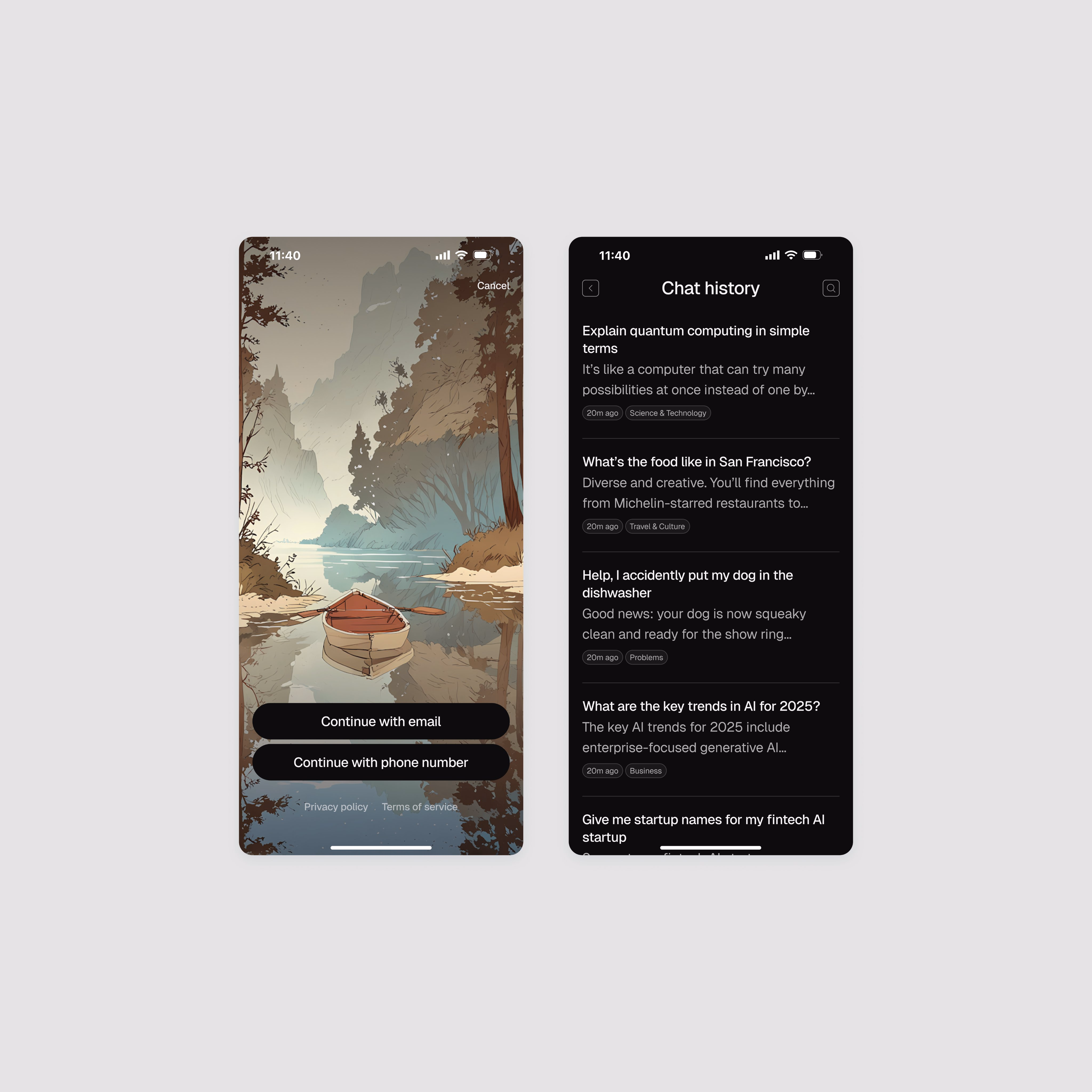 Onboarding & chat history - Cedrik Stephen
