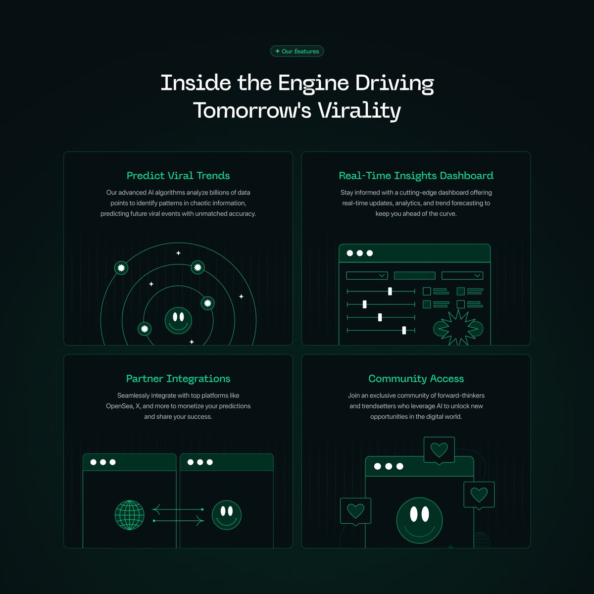 Feature section for a memecoin finder website. Always fun creating... - Rahul Luthra