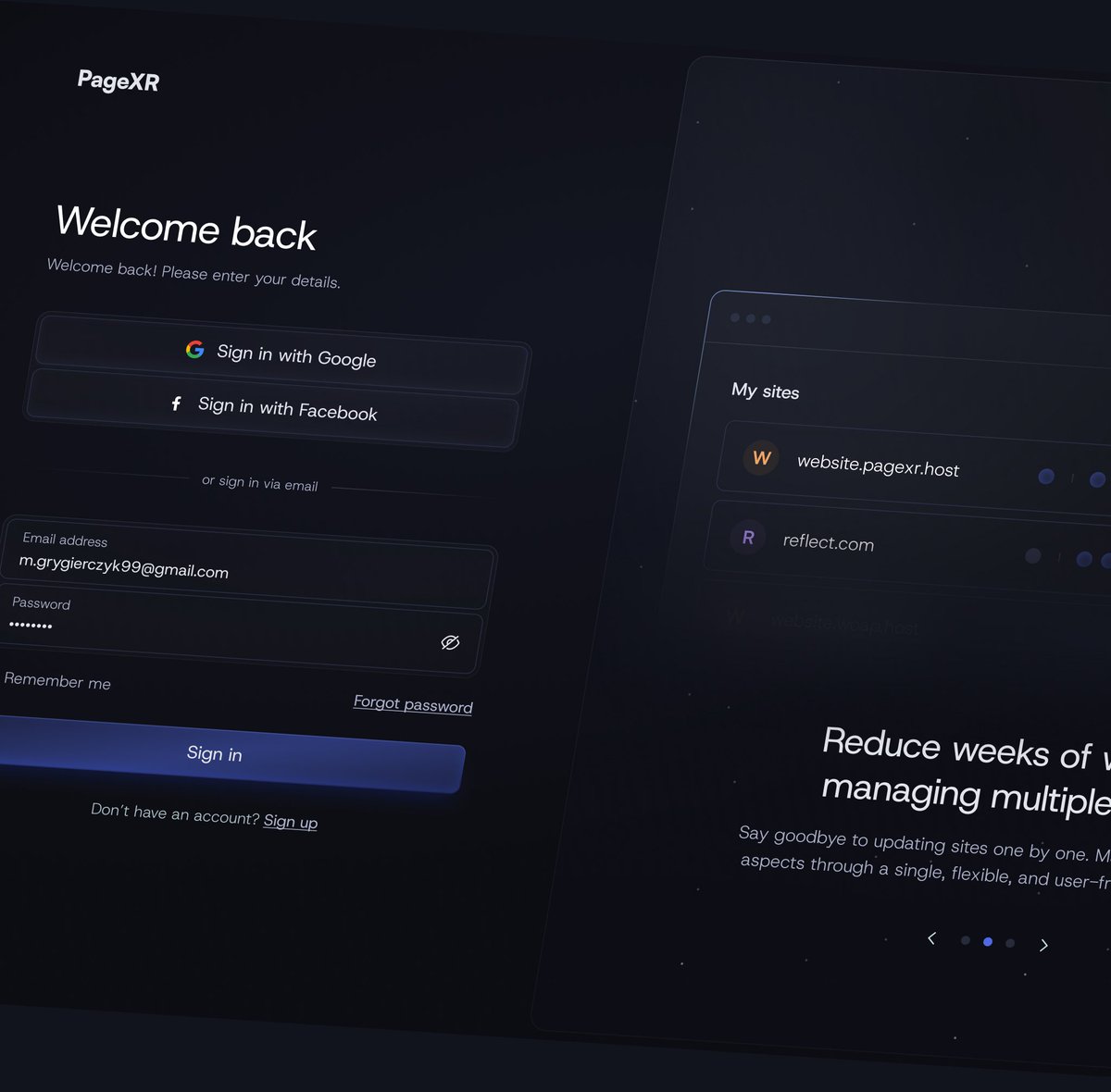 Login page for the old client project after a little facelift - Marcin