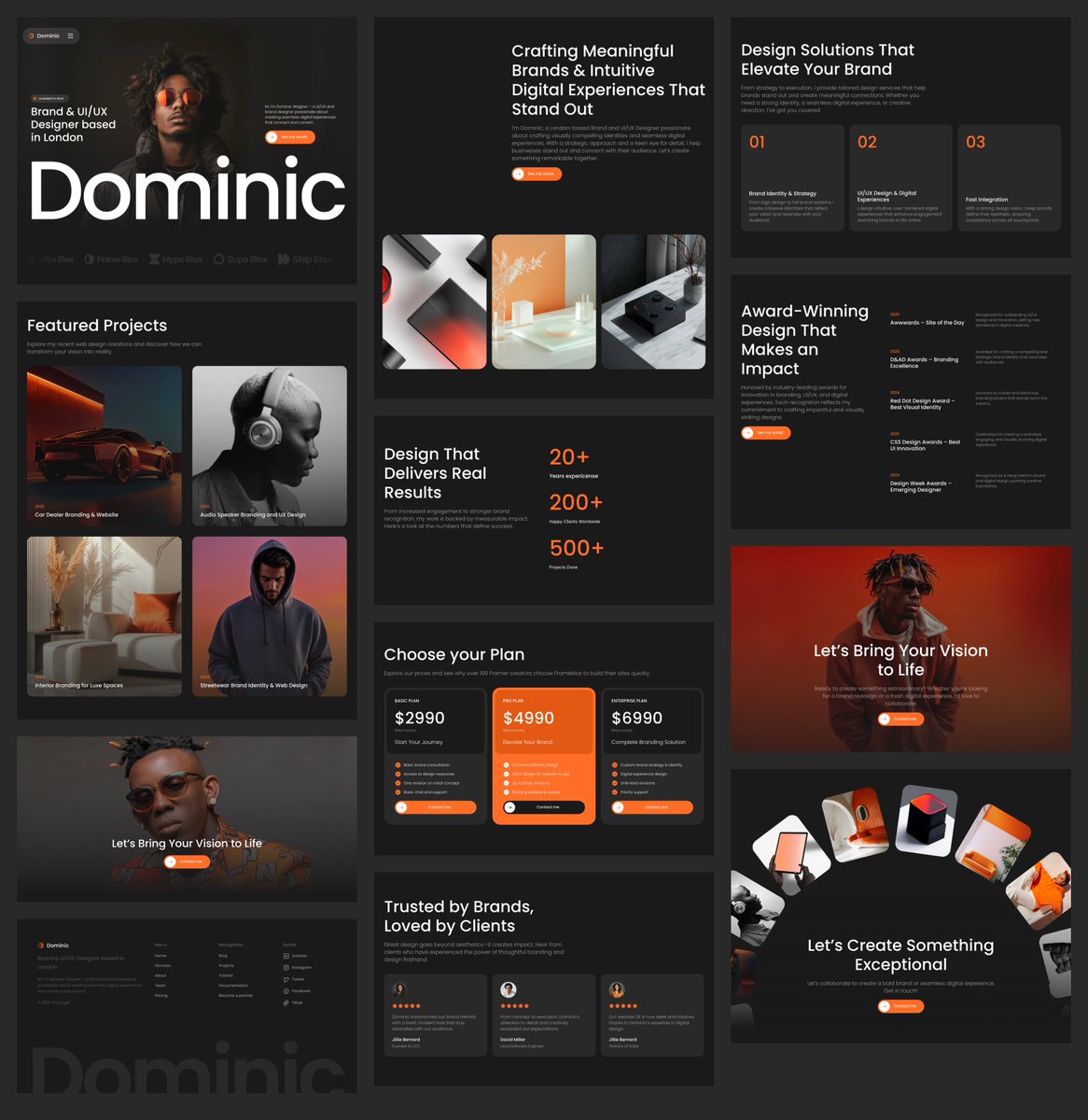 Modern and dark portfolio template for Framer. Don't build your por... - Solt Wagner