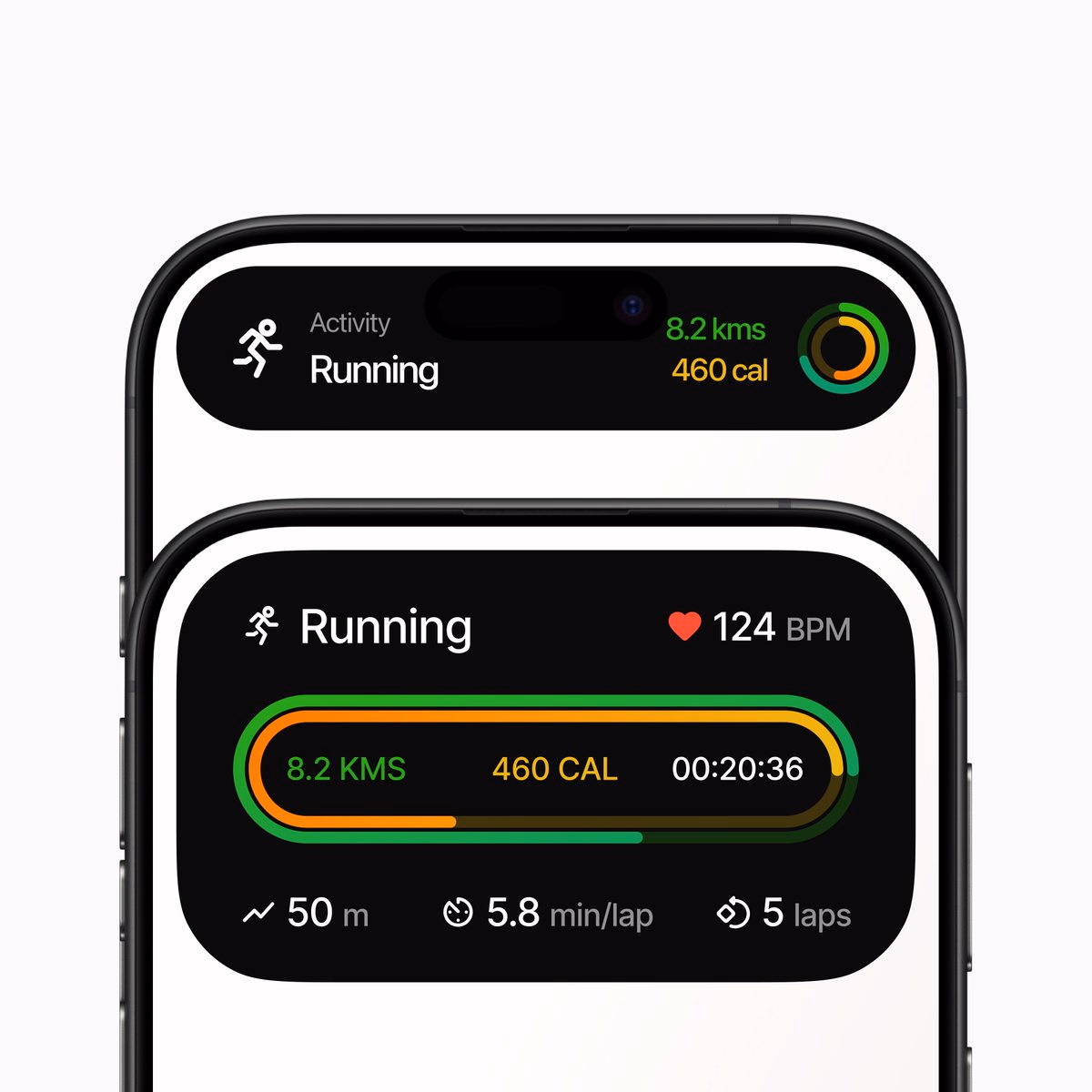 ✦ Activity Tracking Dynamic Island - UI Concept - Mihir Modi