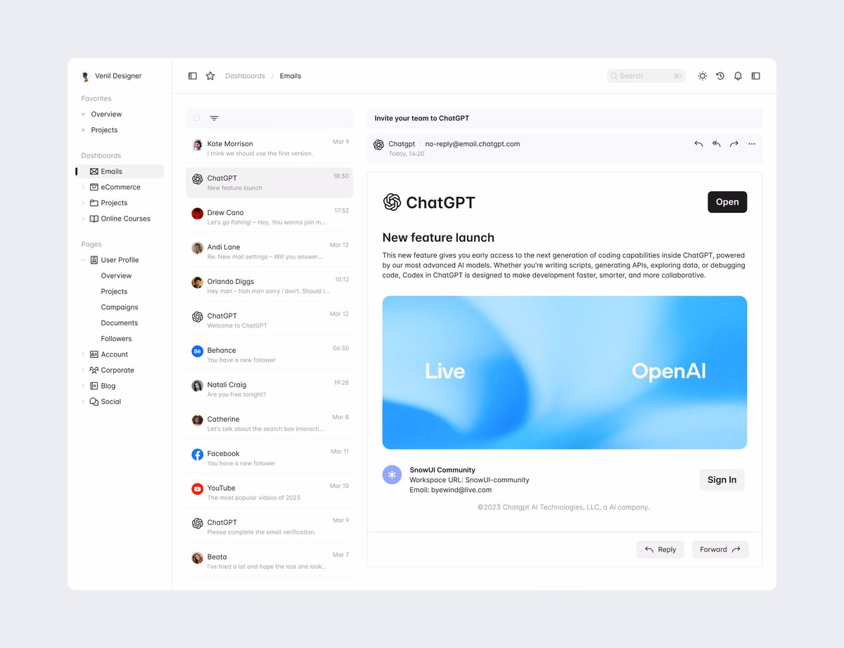 Email project for a Client - Venil Designer