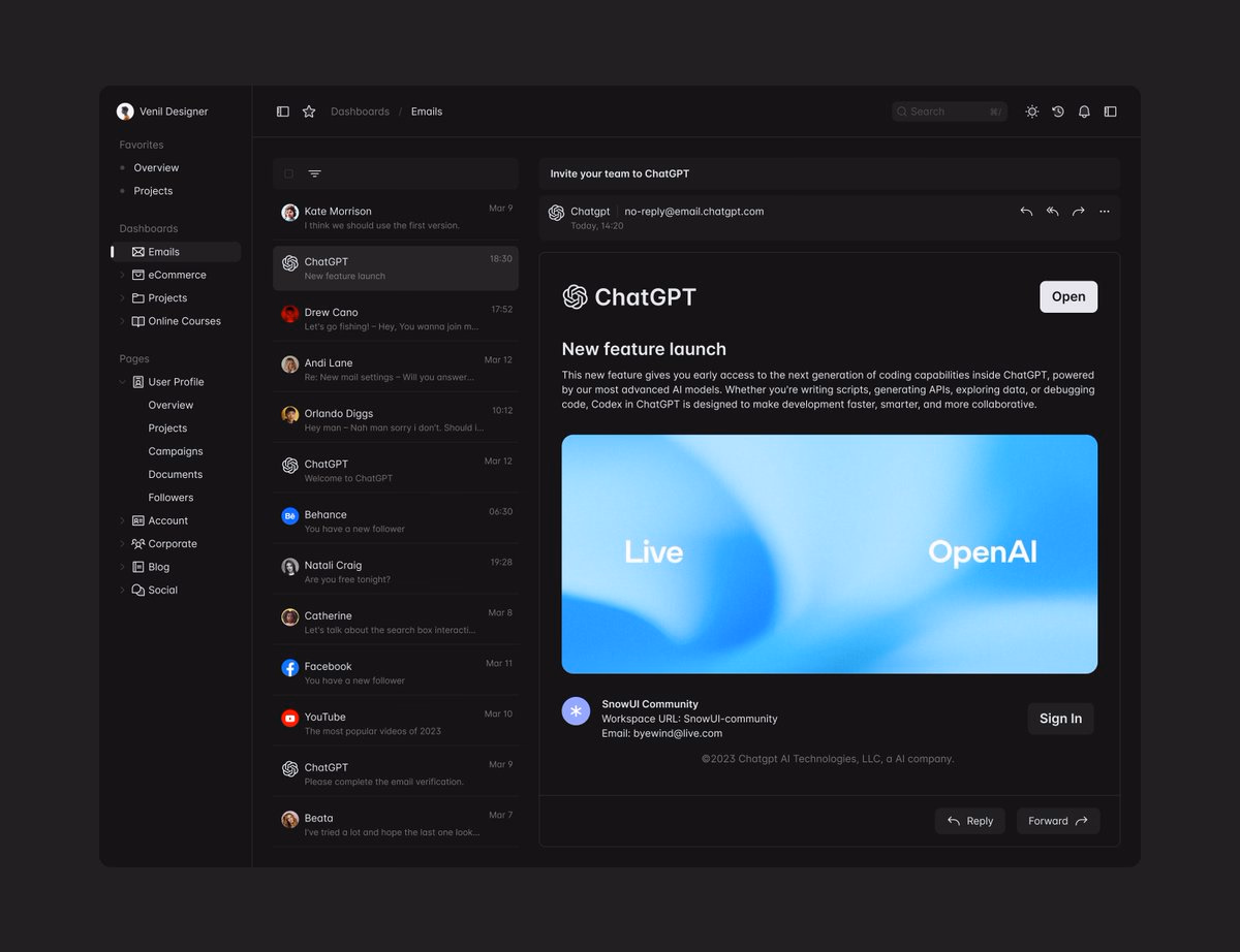 What if emails looked like this - Venil Designer