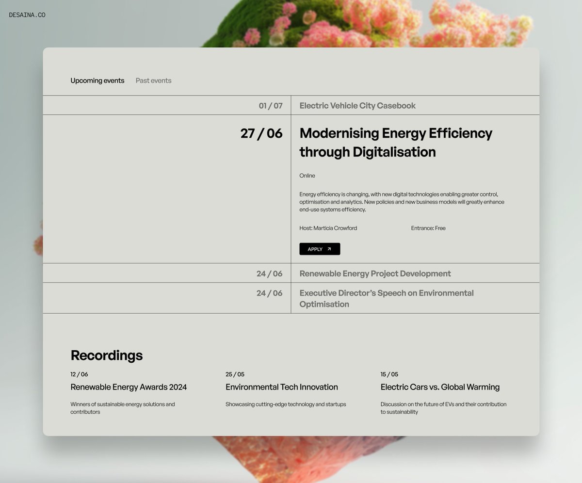 017 // Events Page - Aina