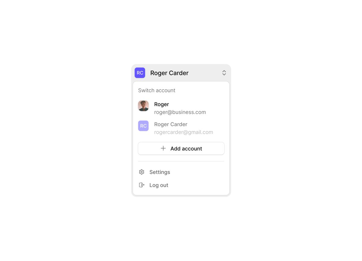 Switch account modal - Emir Bekin