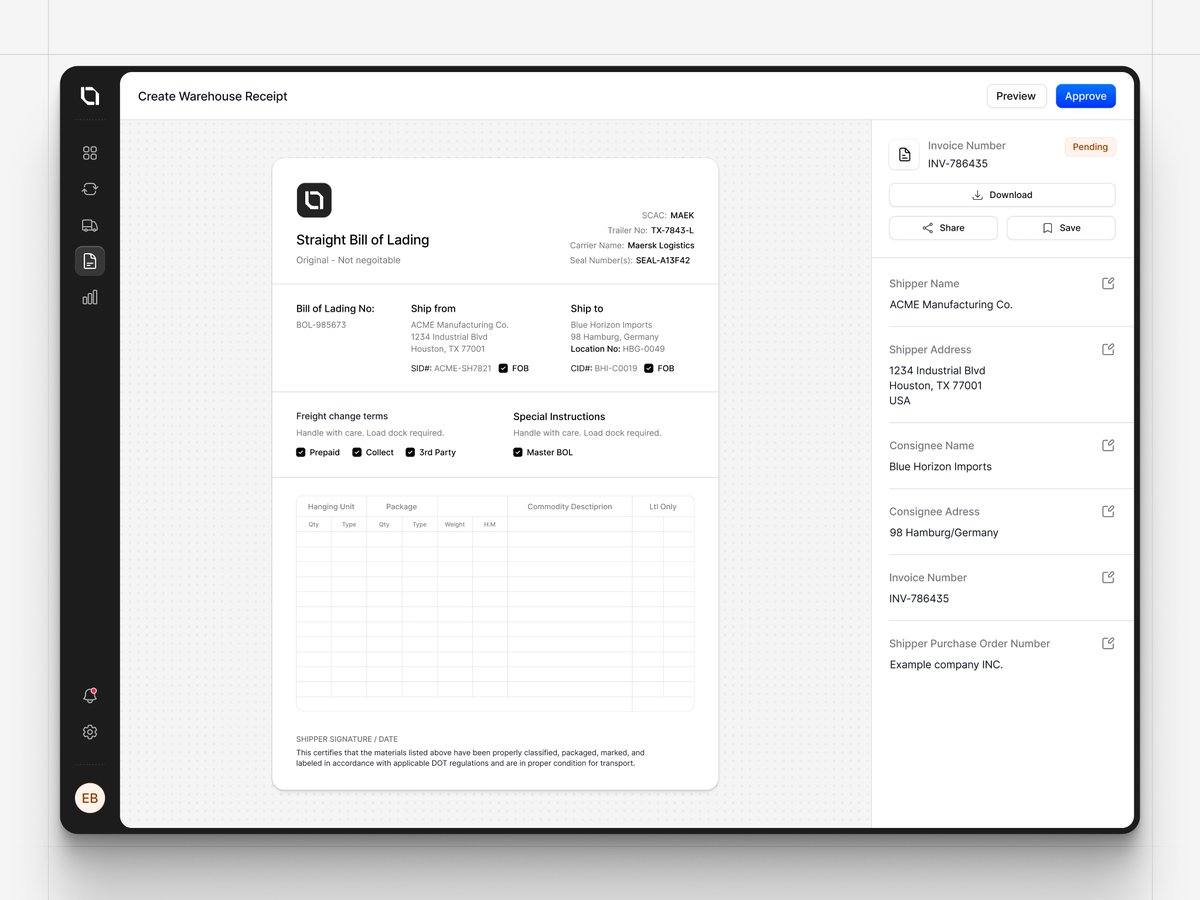 Warehouse Receipt - Emir Bekin