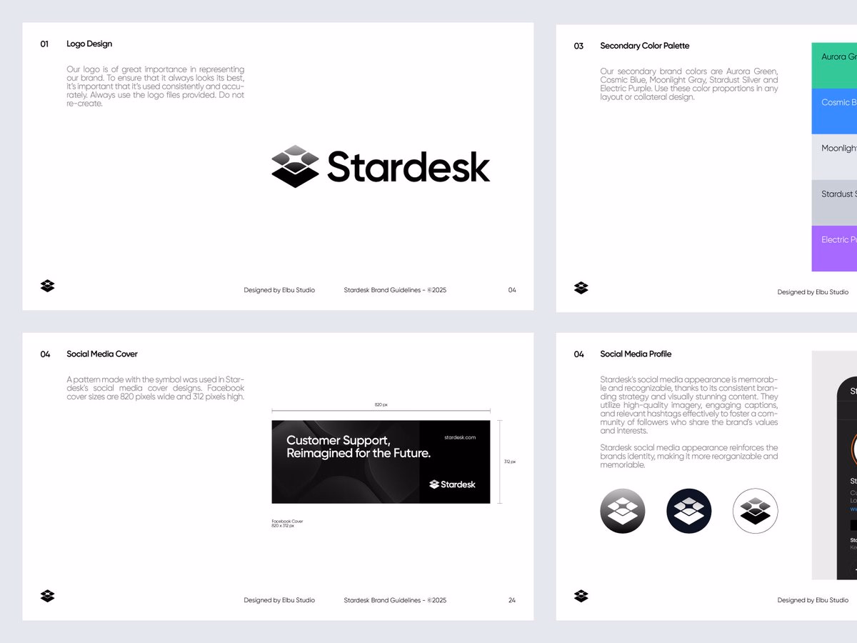 01 - Stardesk Brand Guidelines Logo design Secondary Color Palette... - Burak Bal
