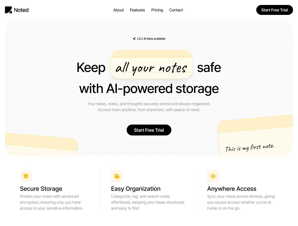 Notes - hero section Work by http://madebydor.design - DOR