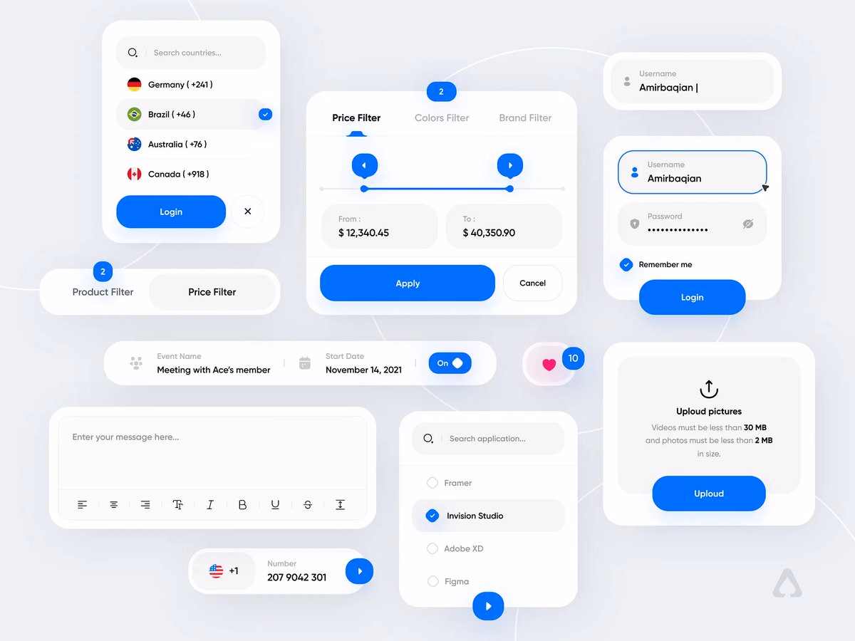 input components, light mode new product design? let's talk -> http... - Marina Budarina