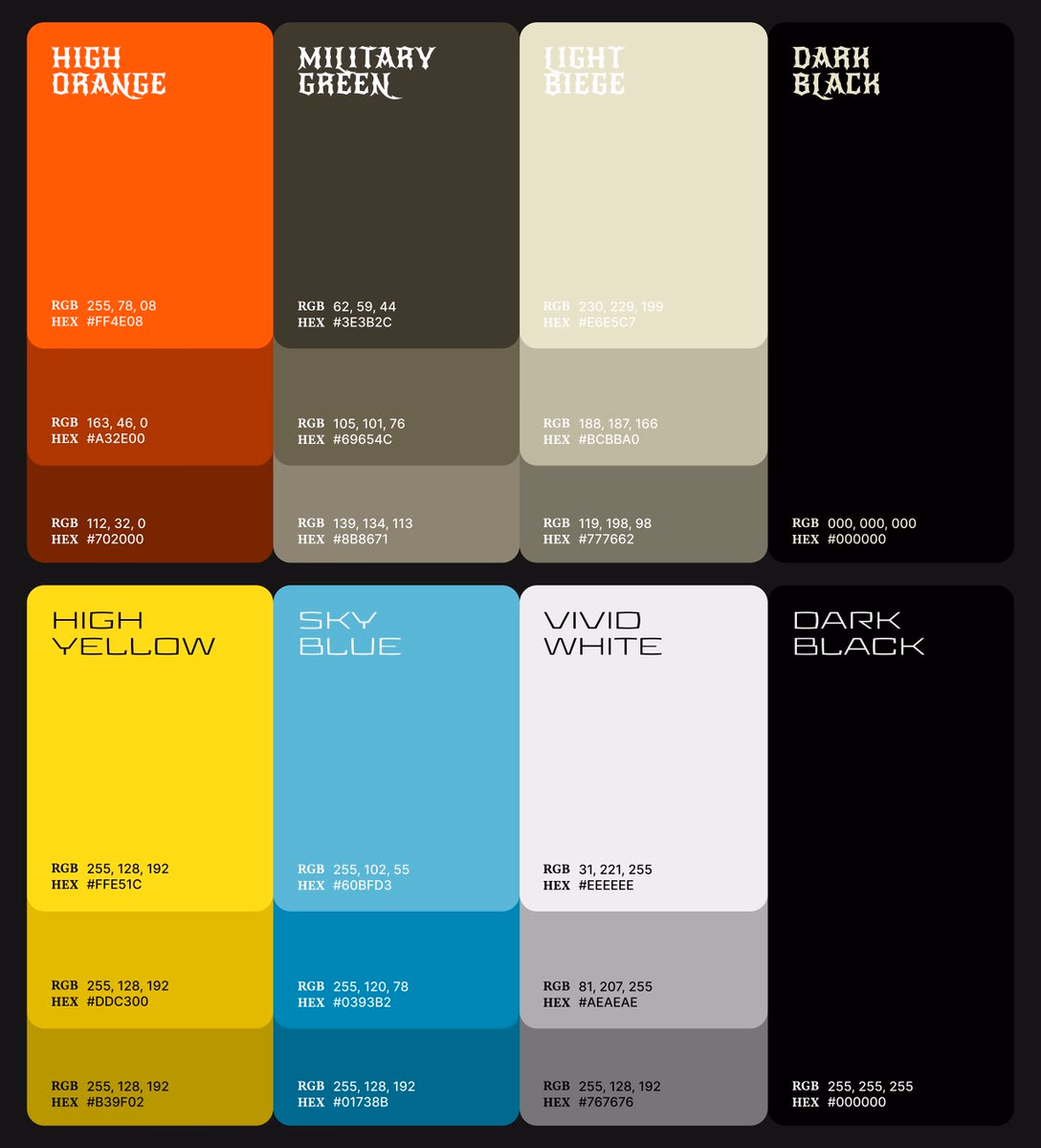 Color Palette For July Projects - Yahyavision — Logo & Brand Designer