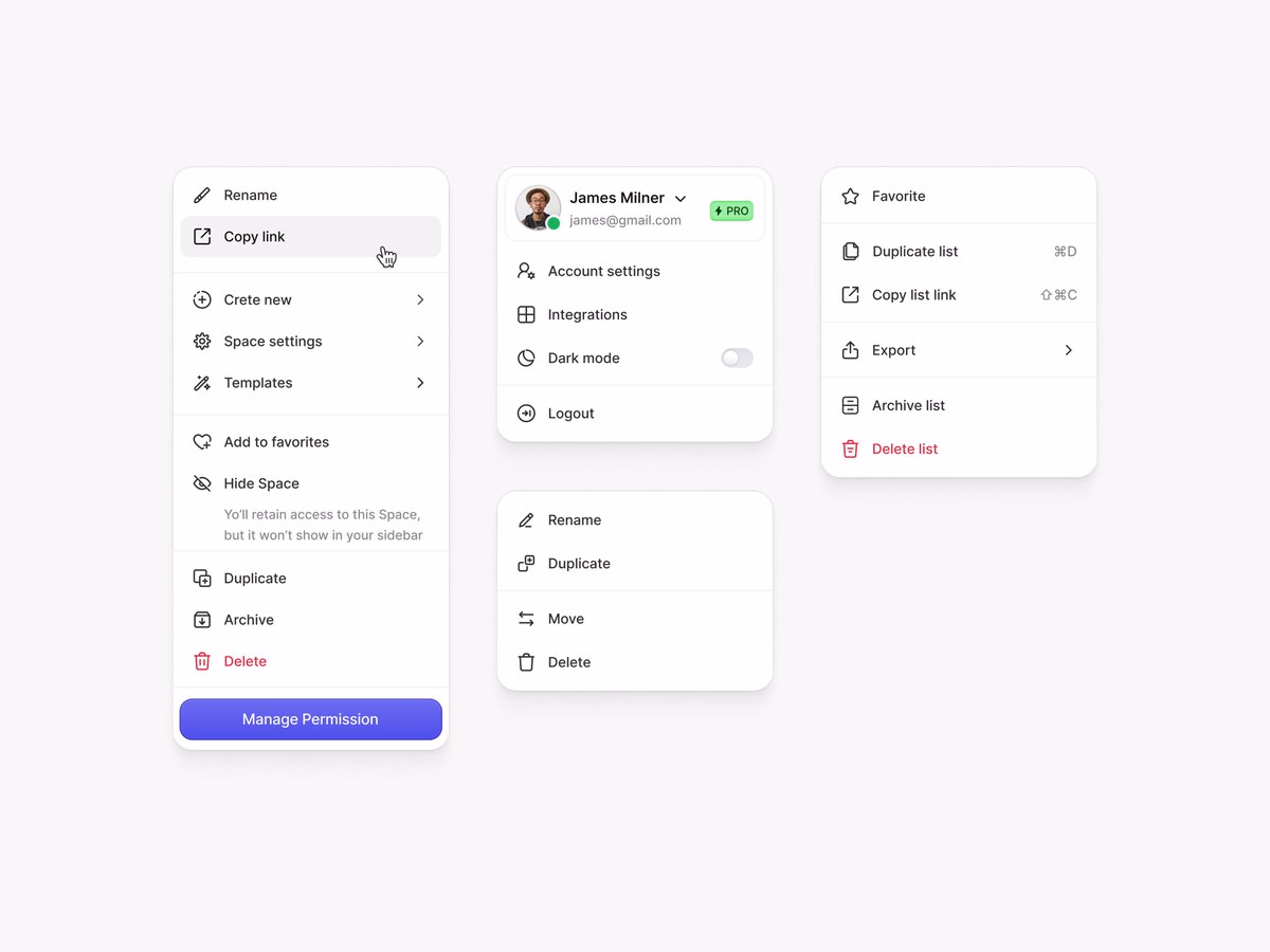Dropdown Menu - Hugeicons