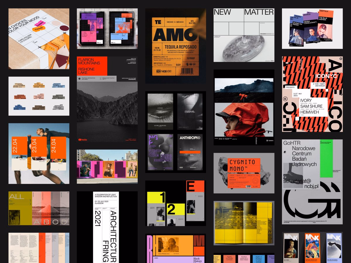 Latest moodboard for client project Brief: Grid, lines, colour bloc... - Stephanie Bruce