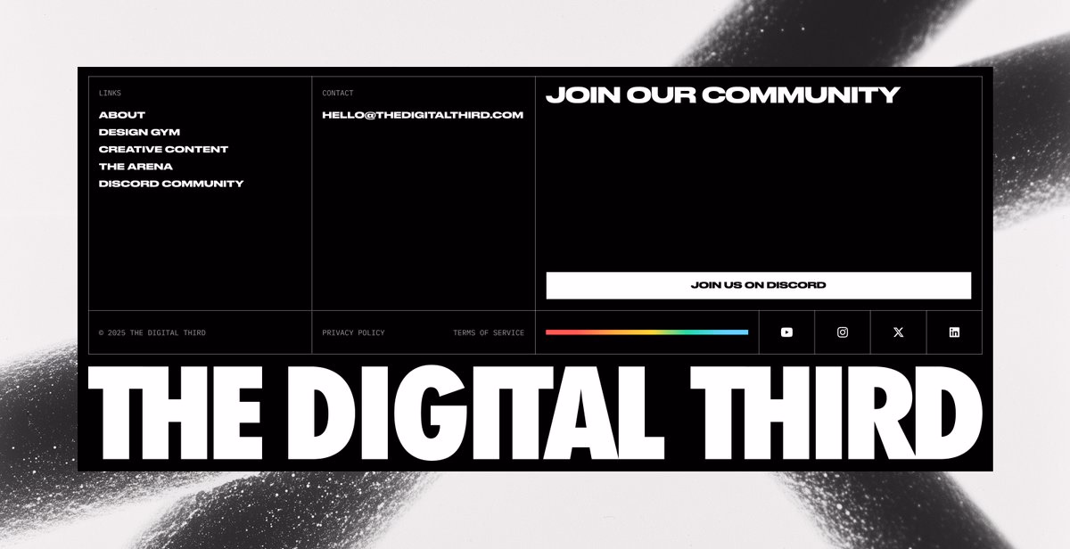 Footer design for the latest @TheDigitalThird website. Coming soon - Stephanie Bruce