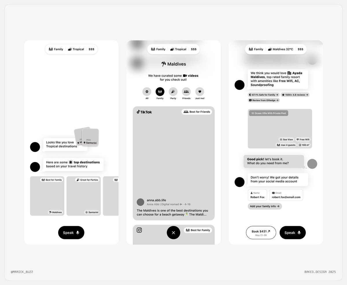 Gray wireframes are good! - AI travel mobile app - Nick
