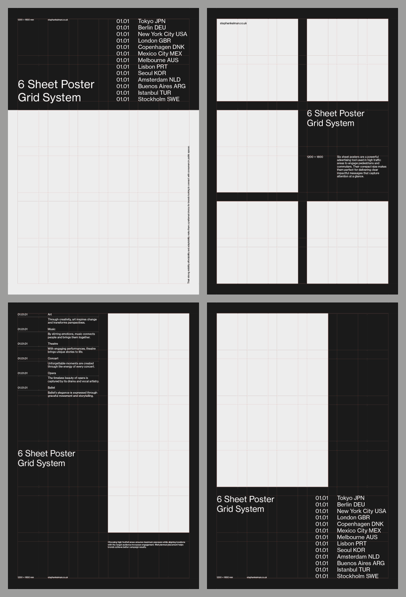 6 Sheet Poster Grid System - 2025 - Stephen Kelman