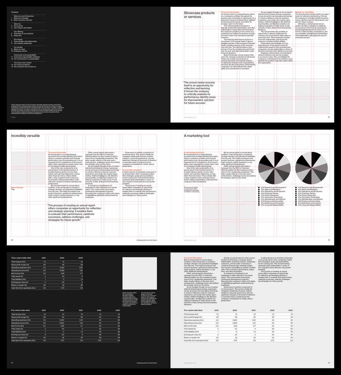 A4 Landscape Business Brochure Grid System – 2023 - Stephen Kelman