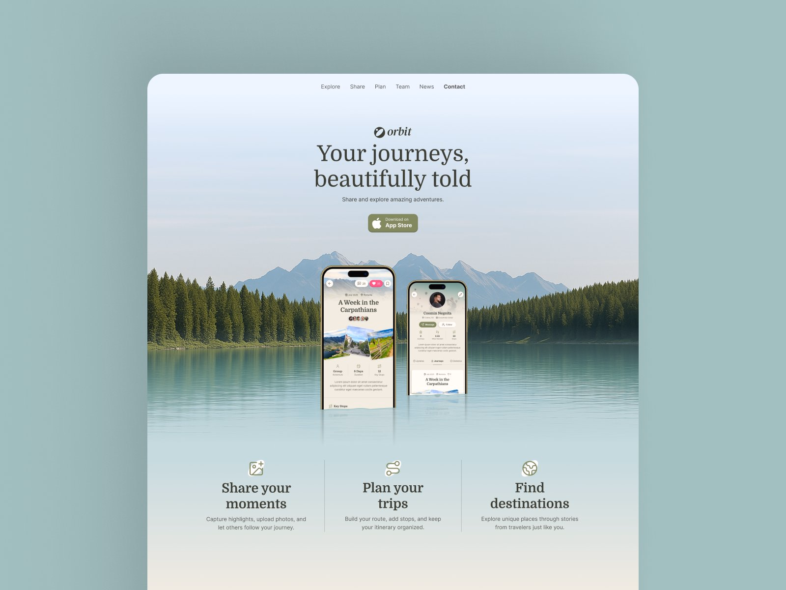 Nature-inspired hero section design - Cosmin Negoita