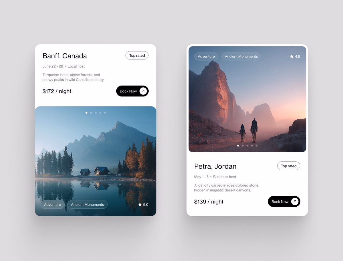 Redesigned the Airbnb booking cards - or is better? - Georgi
