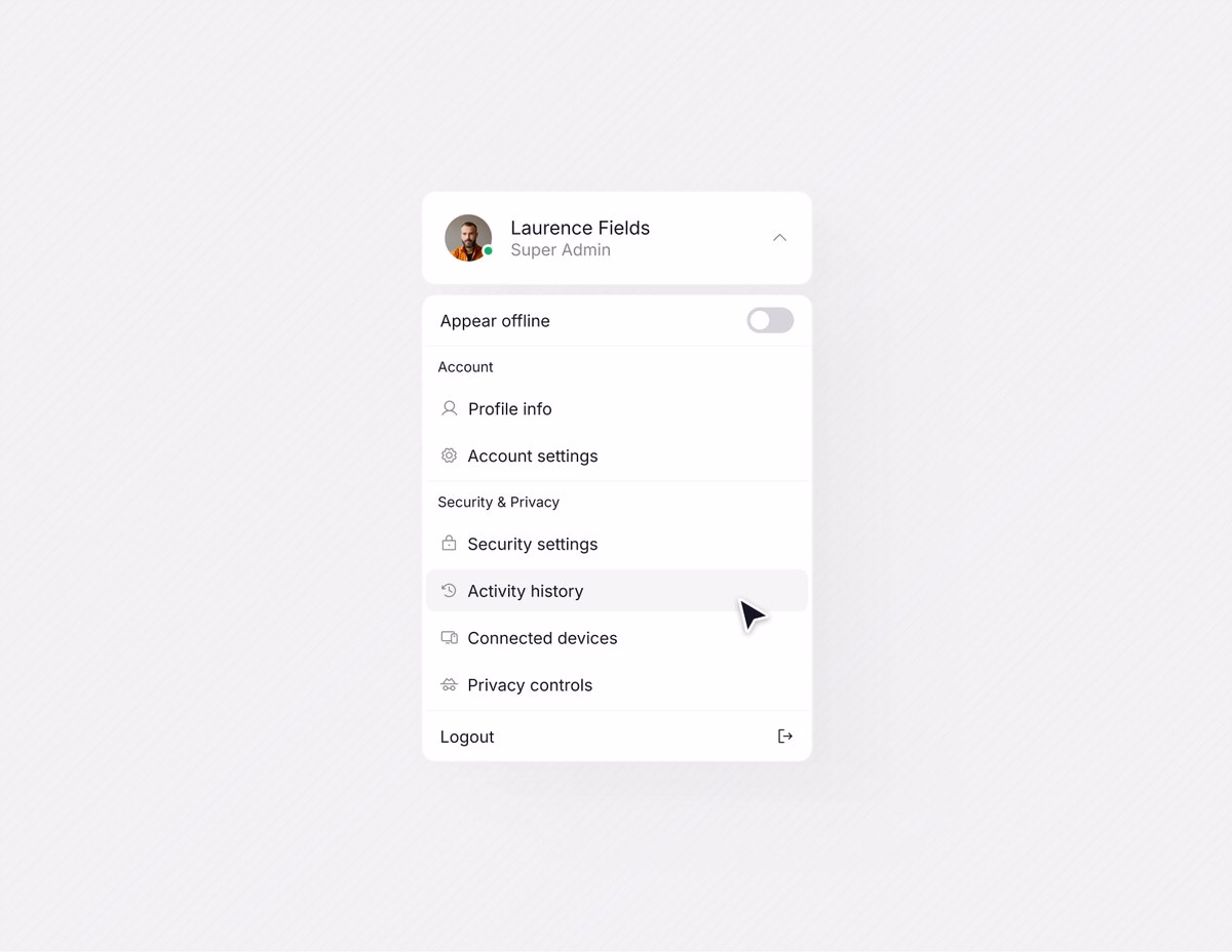Profile dropdown - CJ @ Jackie Brown