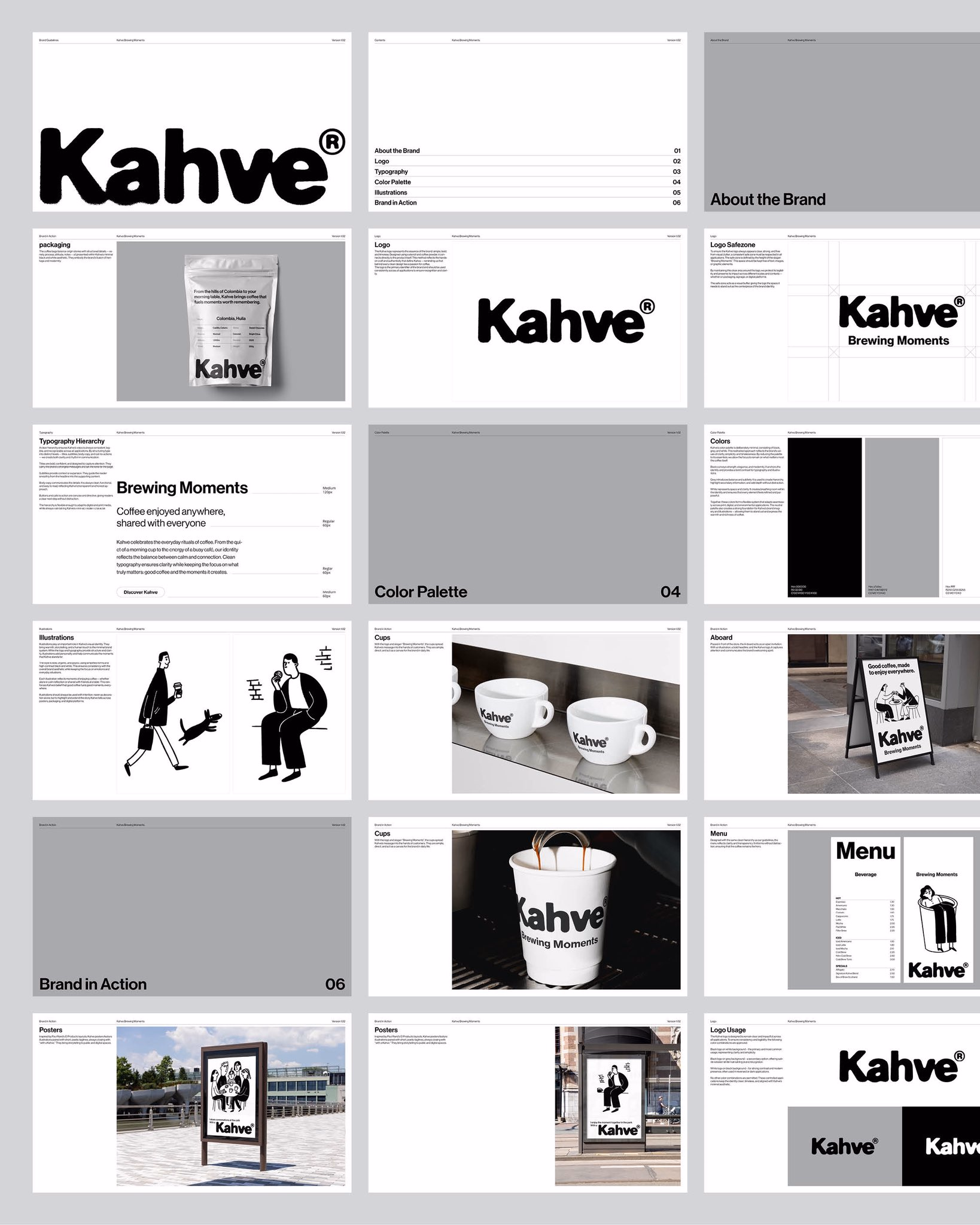 Brand guidelines design for “Kahve Brewing Moments” - Typefool