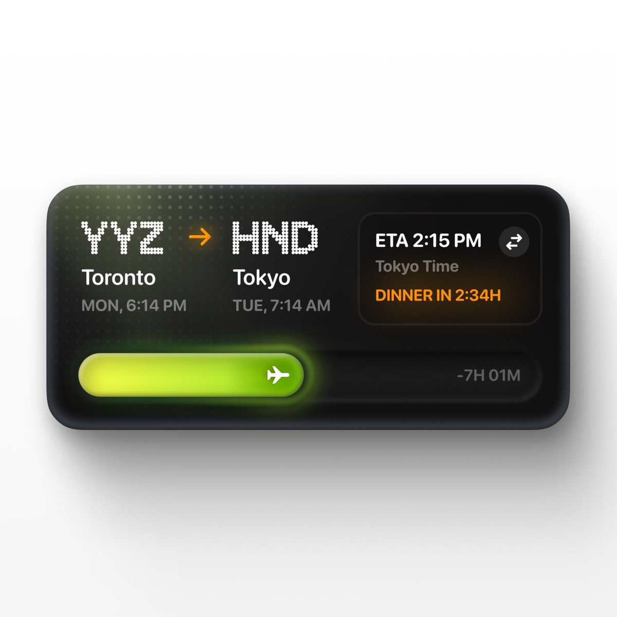 iOS Widget design for a Flight Tracker - Xitij Thakkar • extee