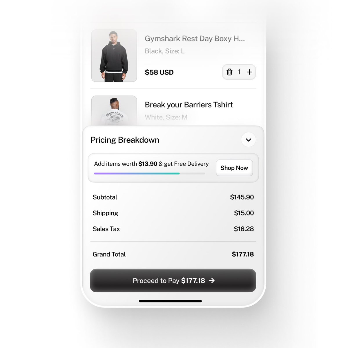 Cart Page - Price Breakdown UI - Xitij Thakkar • extee