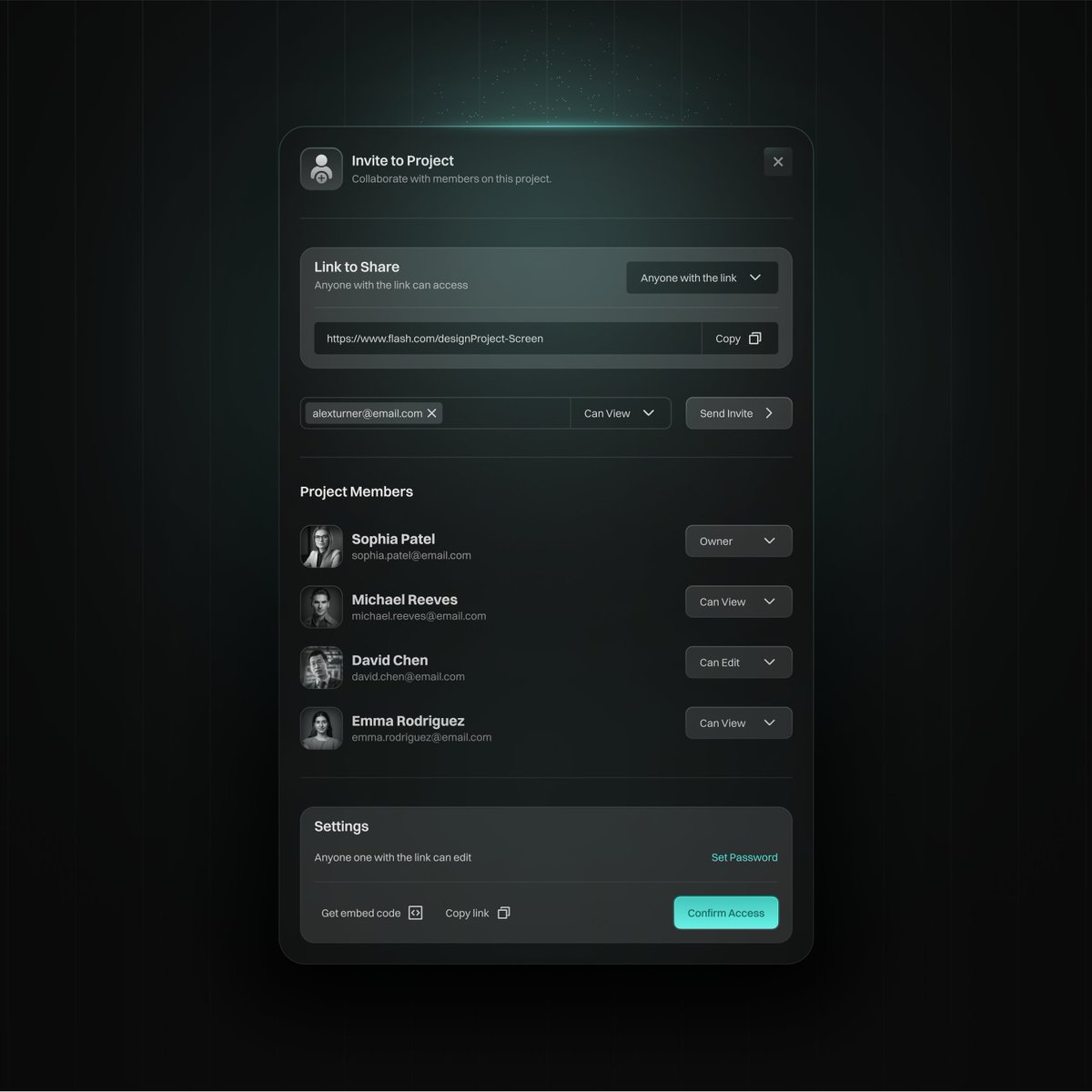 UI exploration: Invite to Project - You like it? or - rushilshah
