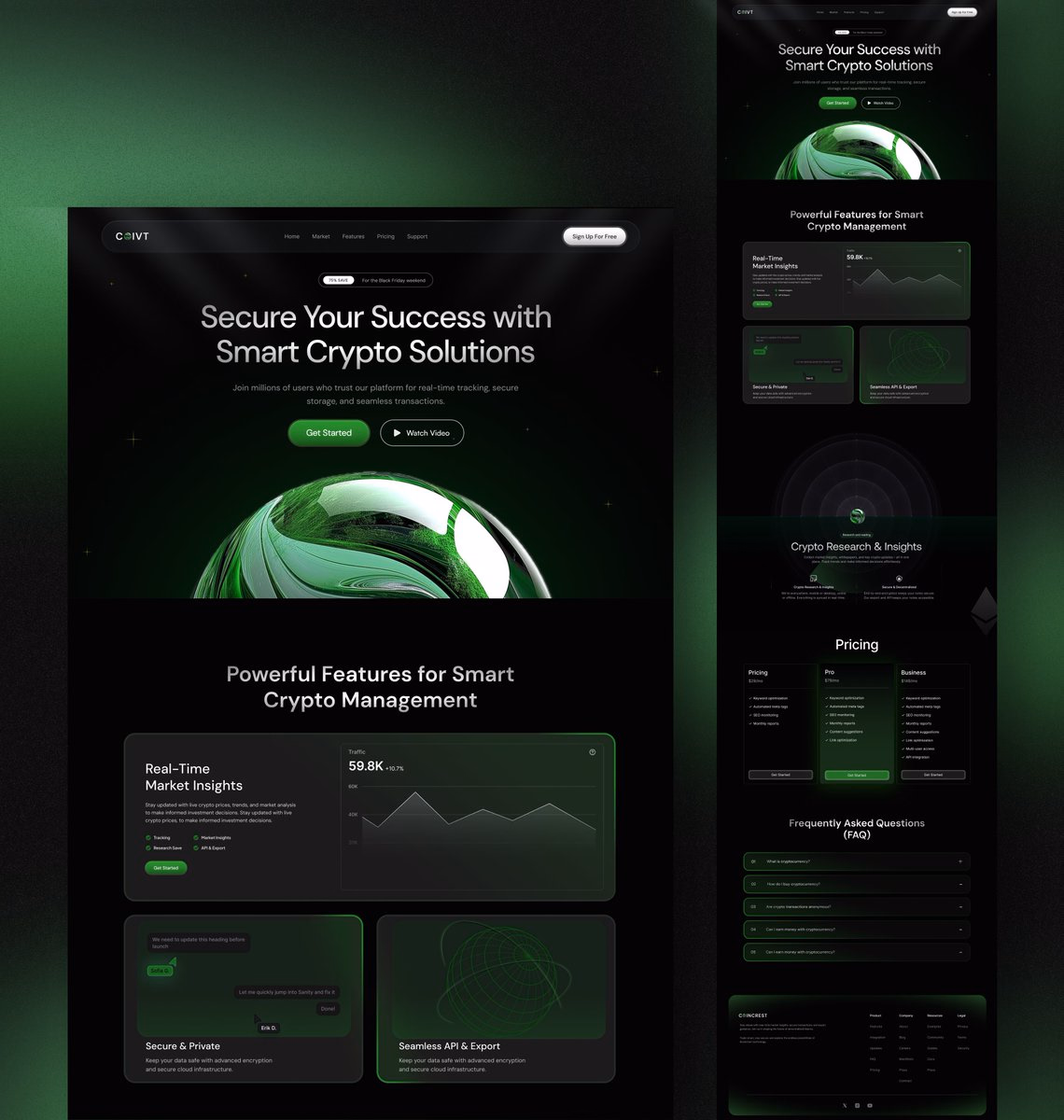 Designed this Website for a Crypto based Startup How is it? DM me f... - Laiba - UI/UX Designer & Developer 