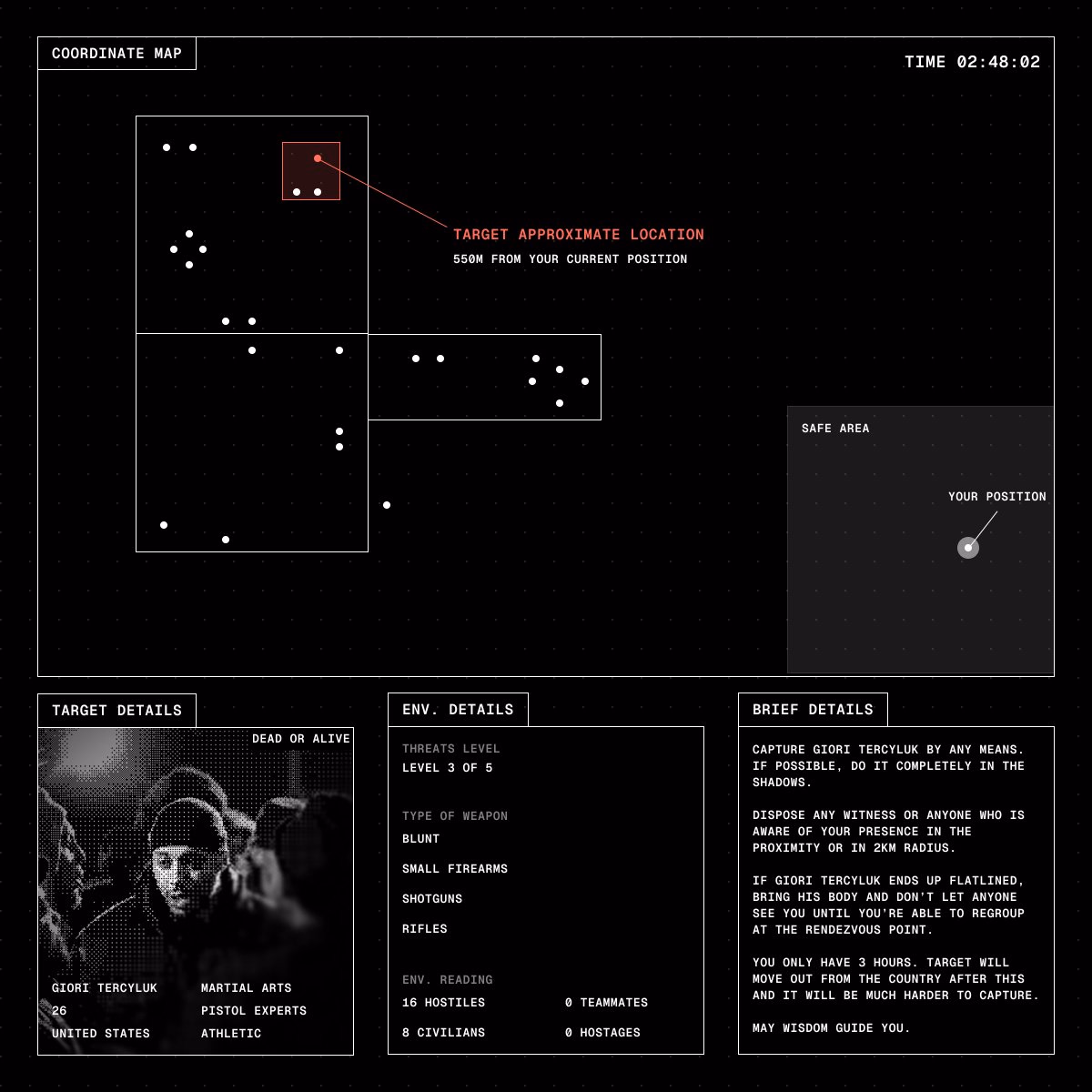 Mission overview screen exploration. - Steve Lauda