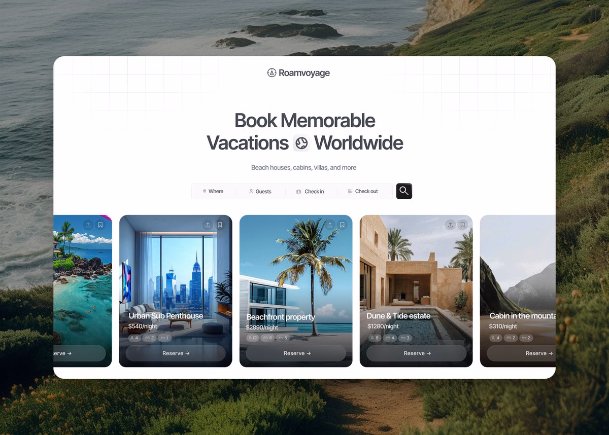 Landing concept for booking service - Dan