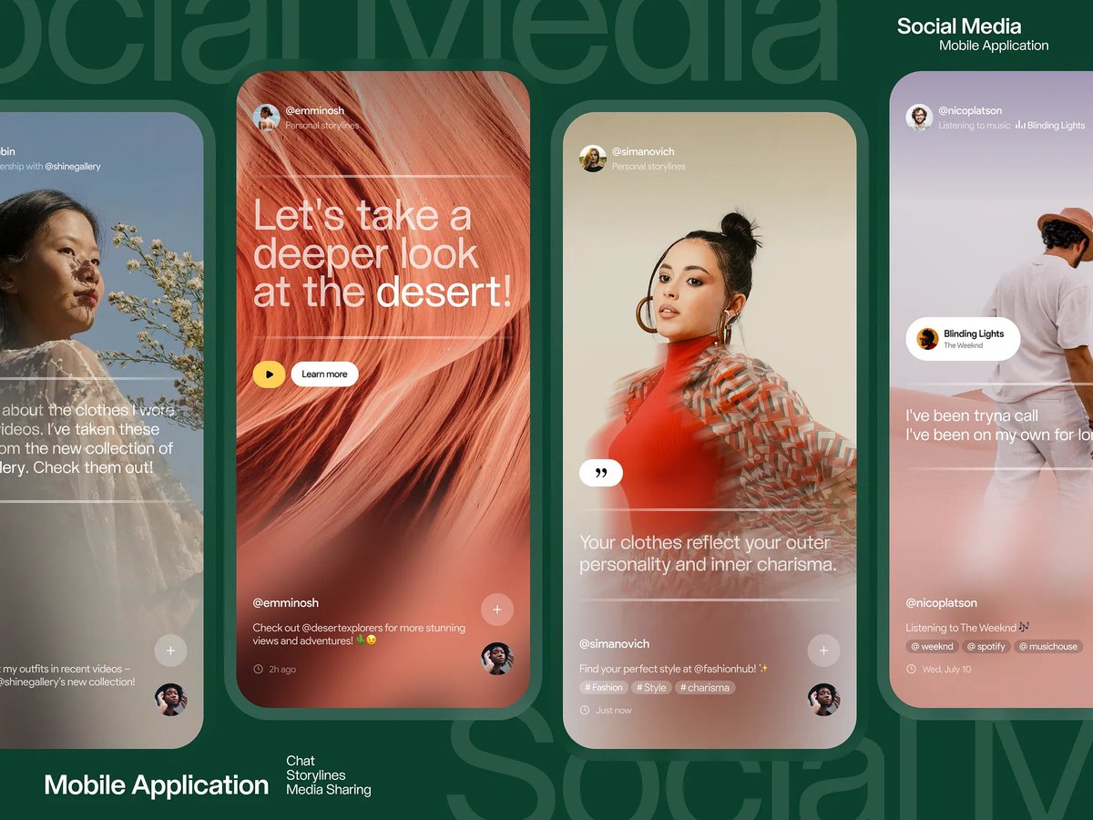 A fresh take on social media UI - Bogdan • QClay | Awsmd
