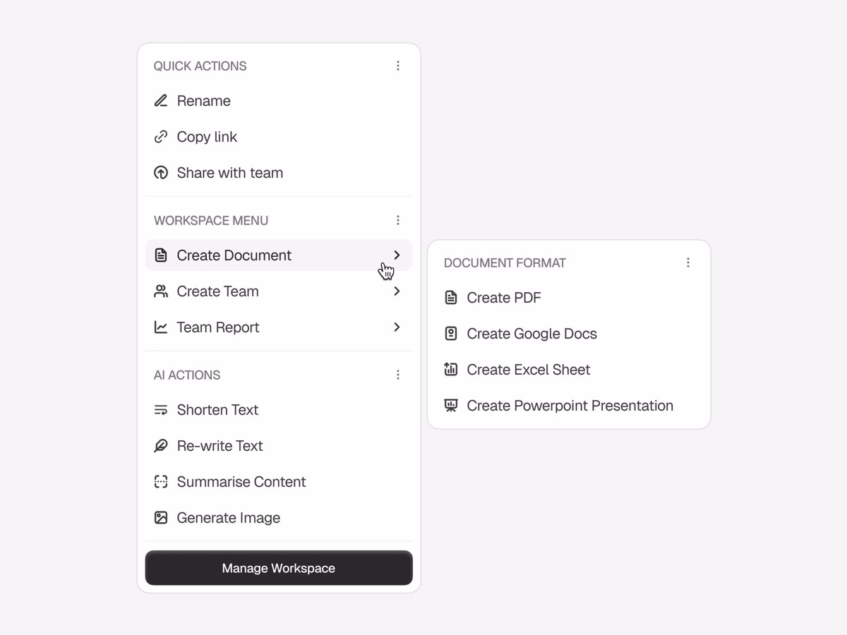 Select Menu // Light mode. - Pratik