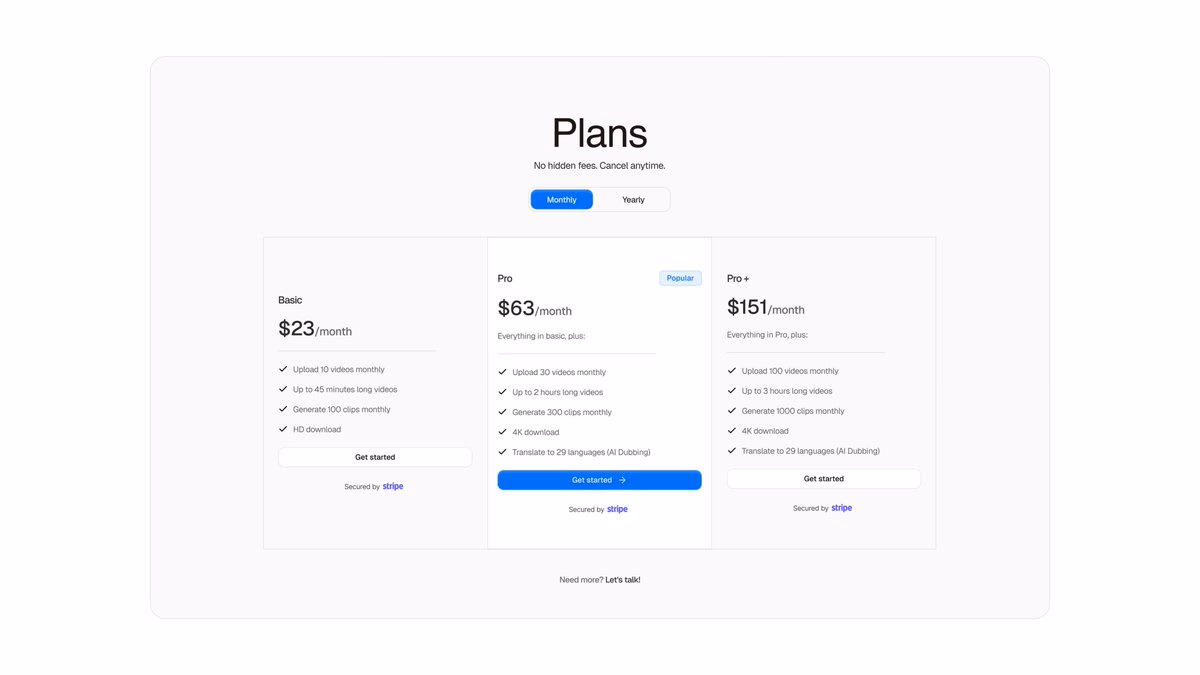 pricing plans page design. - Venkat